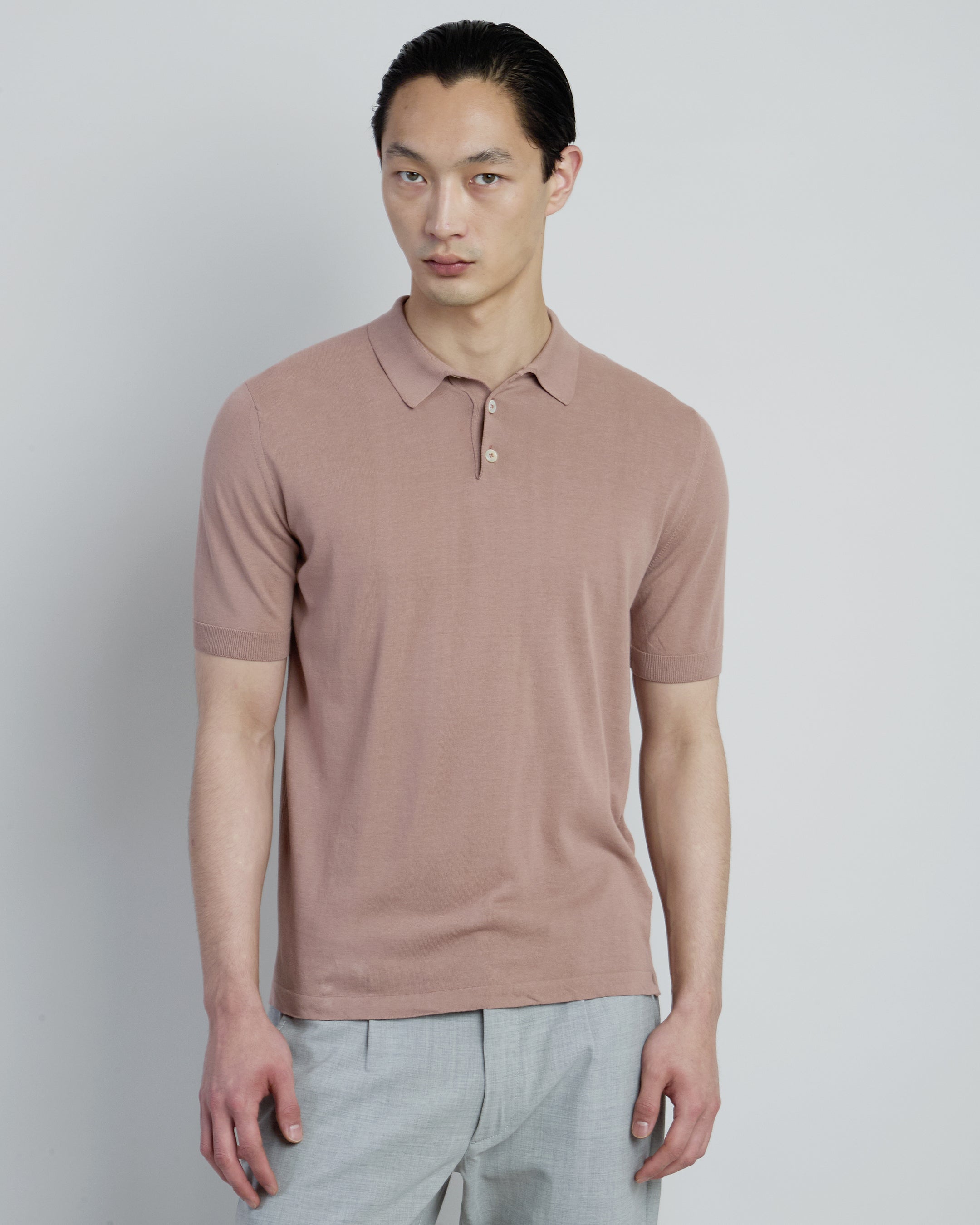 Men's Crepe Cotton Knitted Polo Shirt