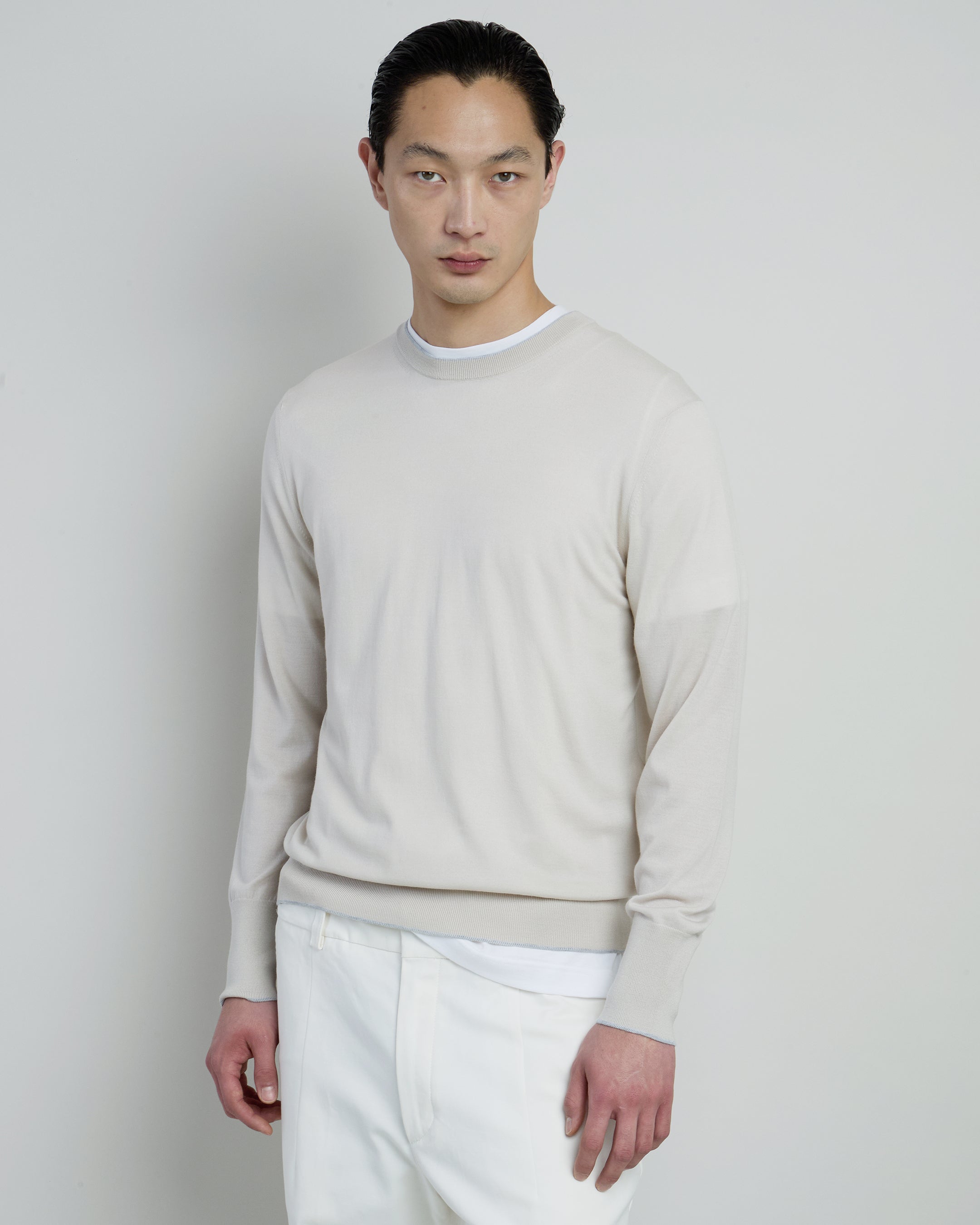 Men's 14-Micron Merino Wool Crew Neck Sweater