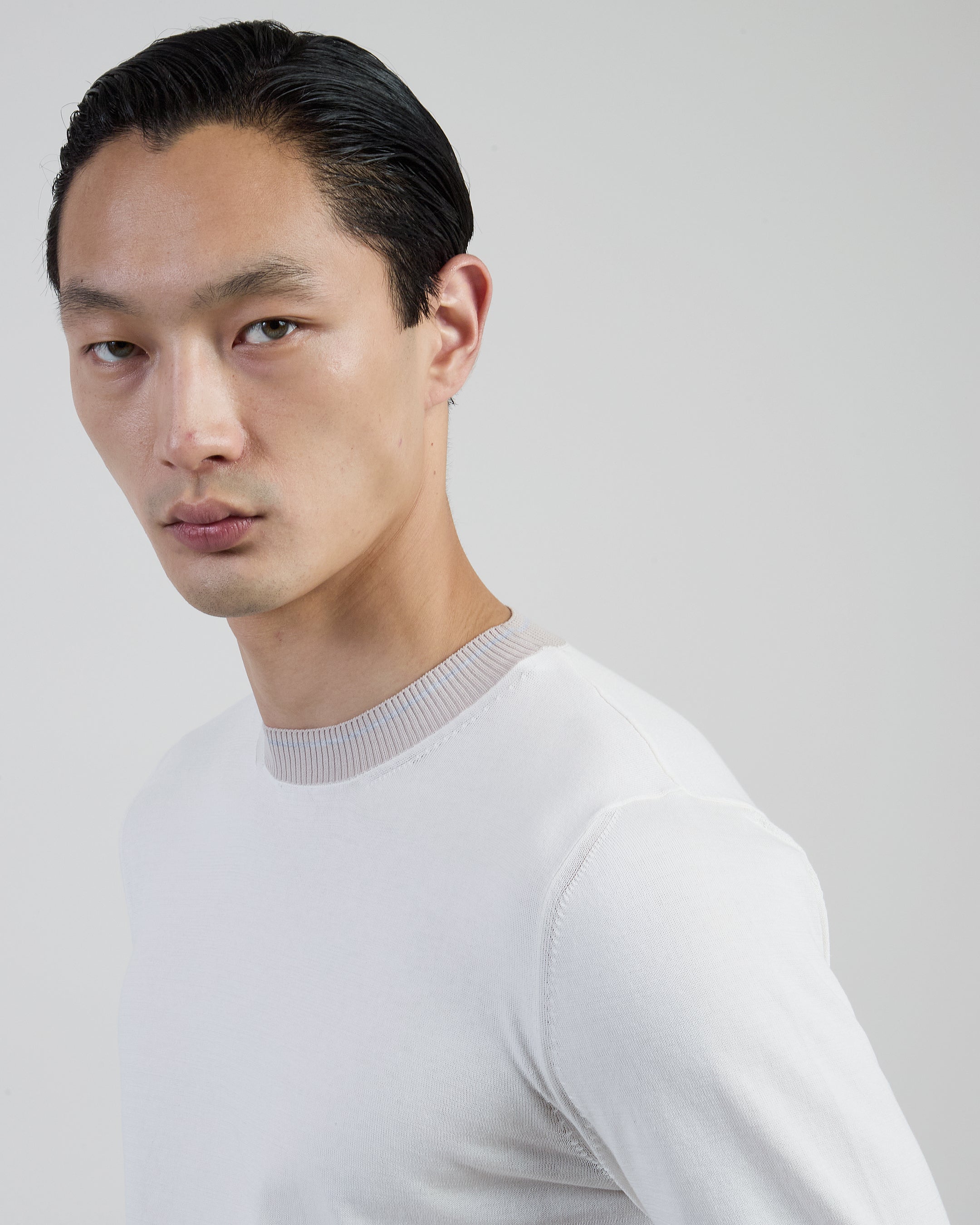 Men's Short Sleeve Cotton Crew Neck Sweater