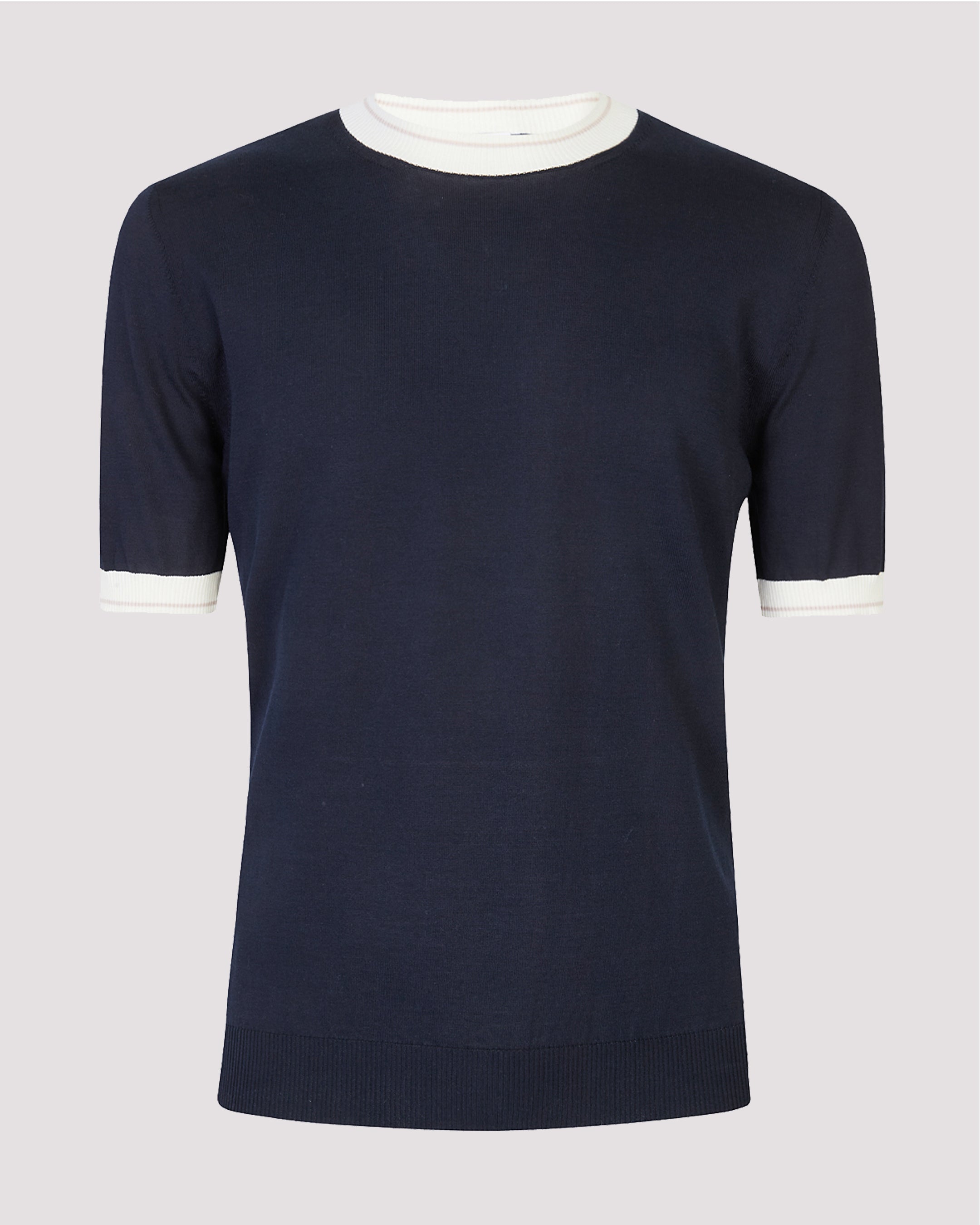 Men's Short Sleeve Cotton Crew Neck Sweater