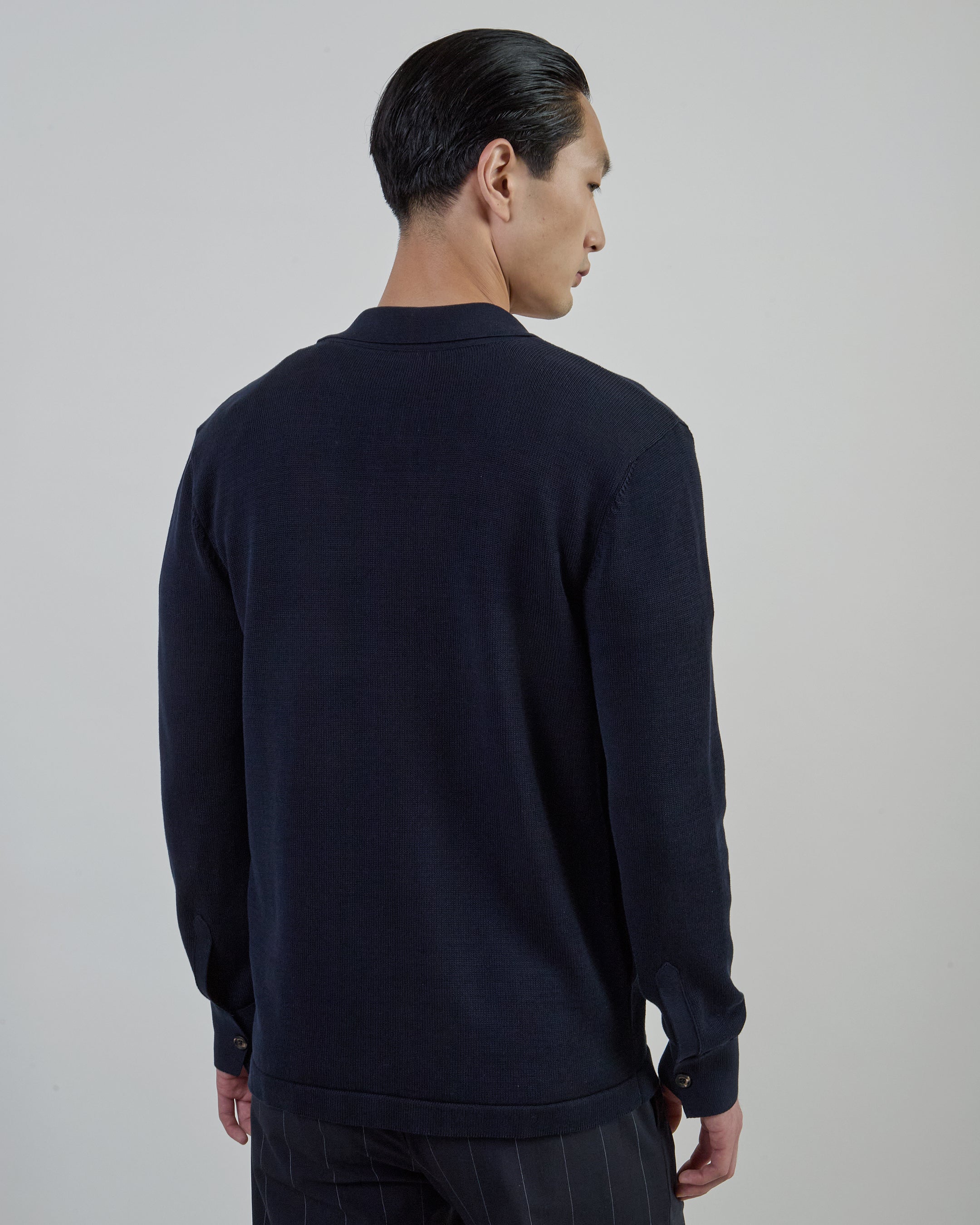 Camicia in Maglia di Cotone Uomo con Tasche Applicate