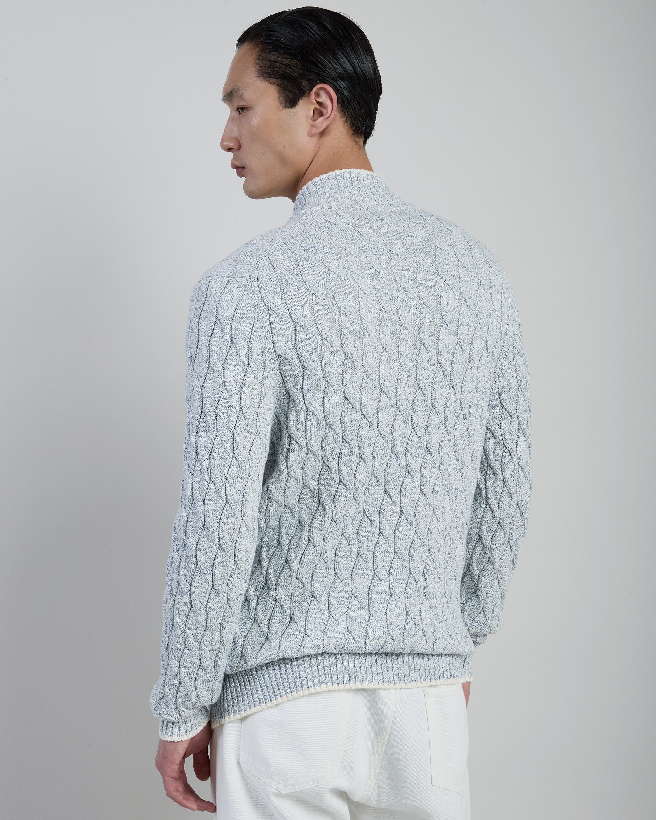 Giacca-Maglia in Cotone Pregiato con Collo in Piedi