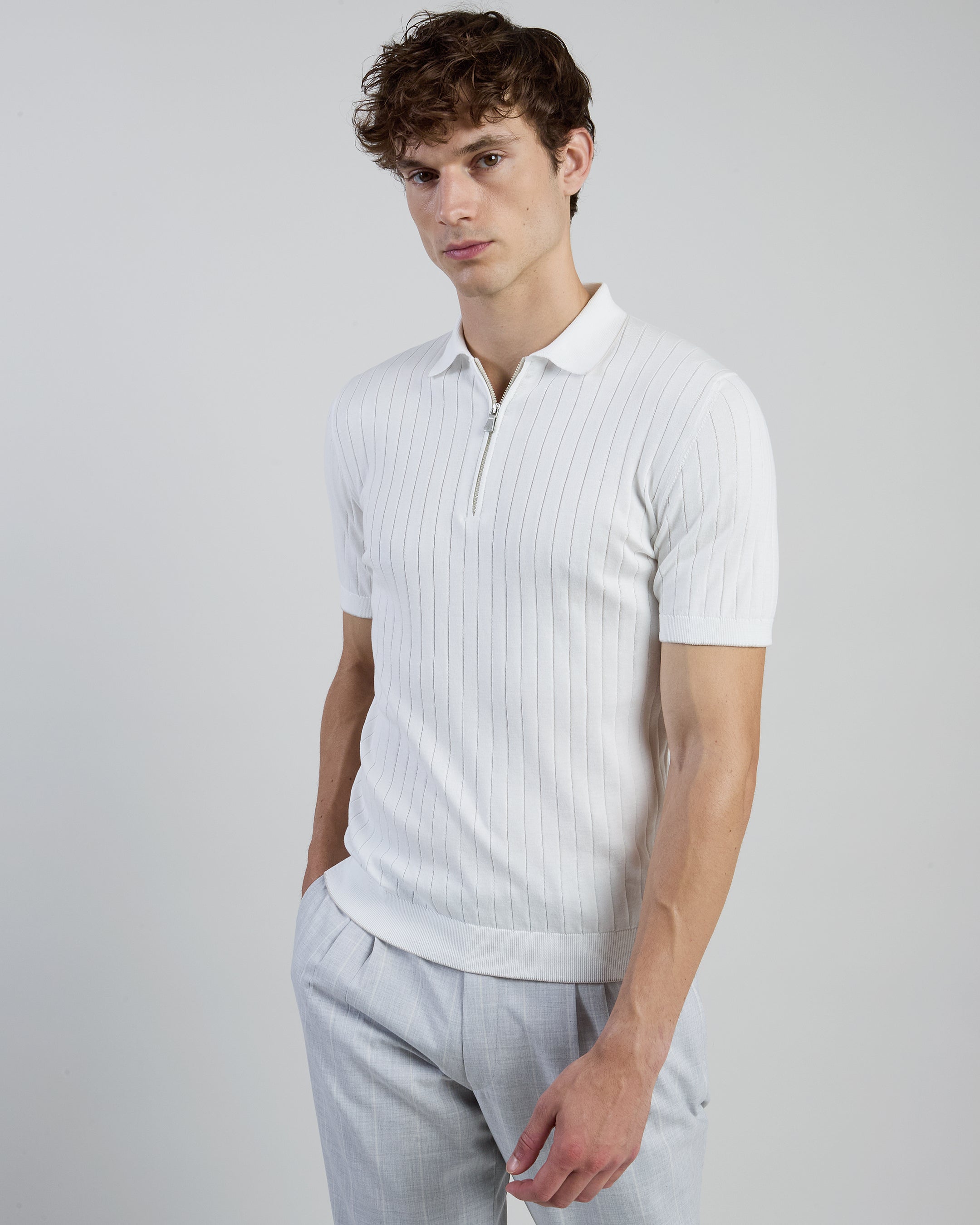 Men's Sea Island Cotton Half-Zip Sweater 18-Gauge