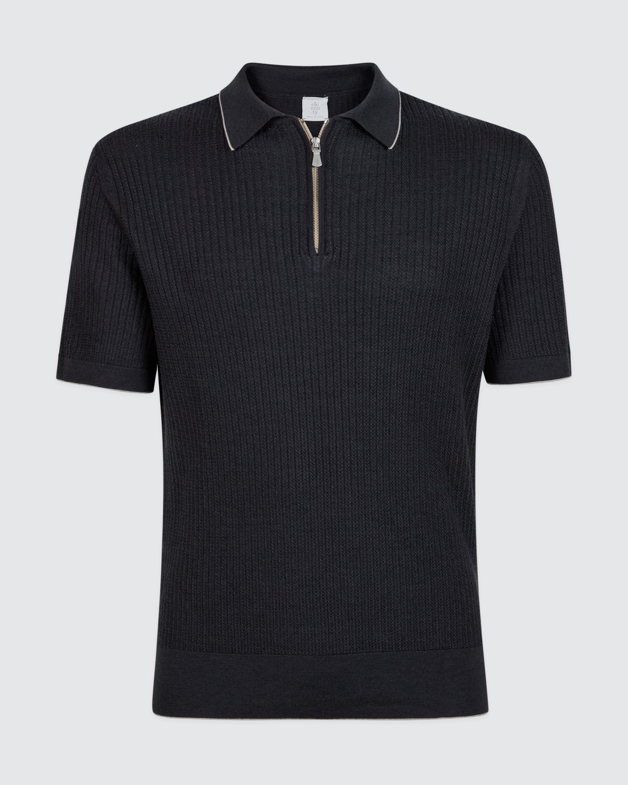 Maglia Mezza Zip in Lana Merinos e Seta da Uomo