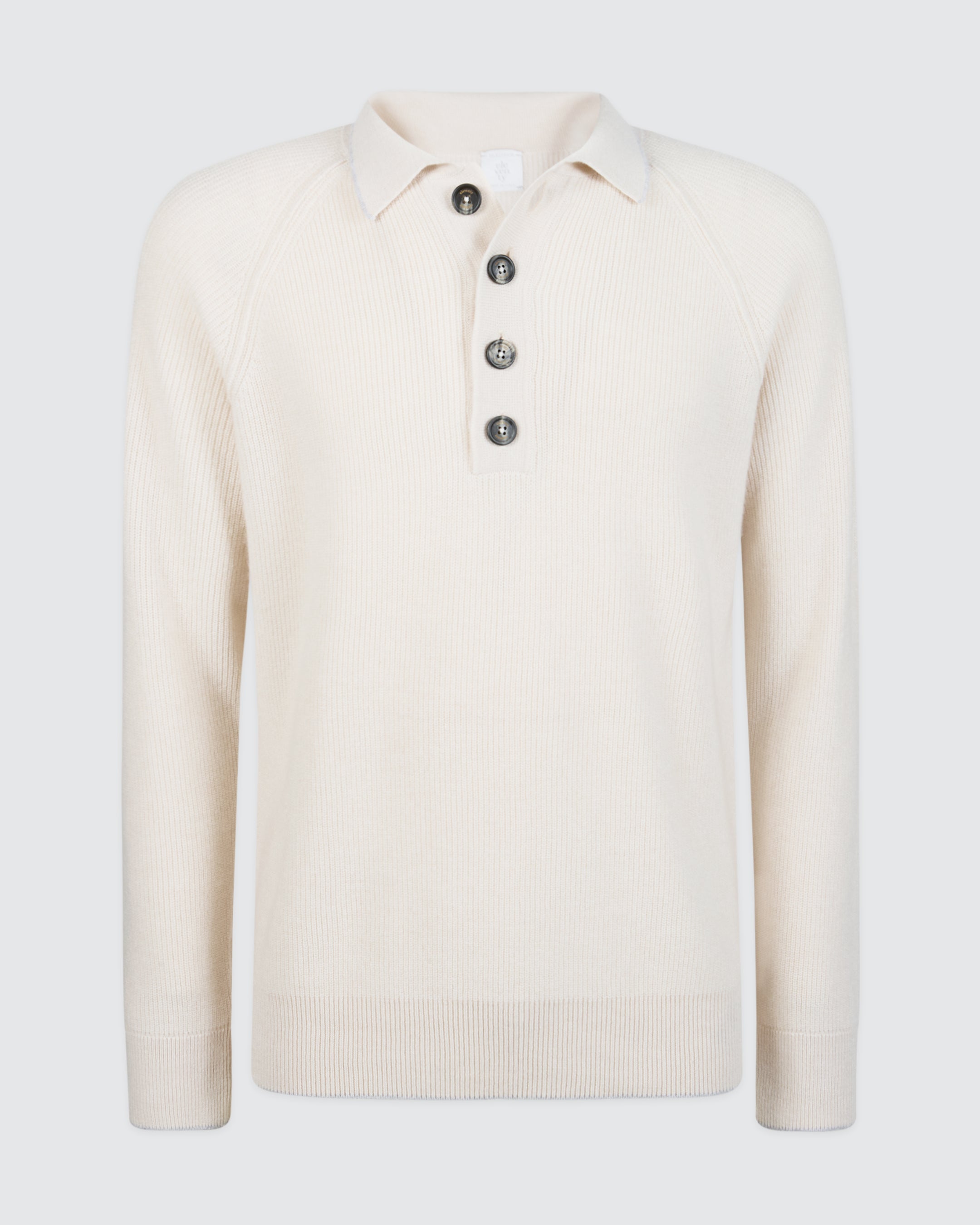 Men's Cashmere Knitted Polo Shirt with English Rib