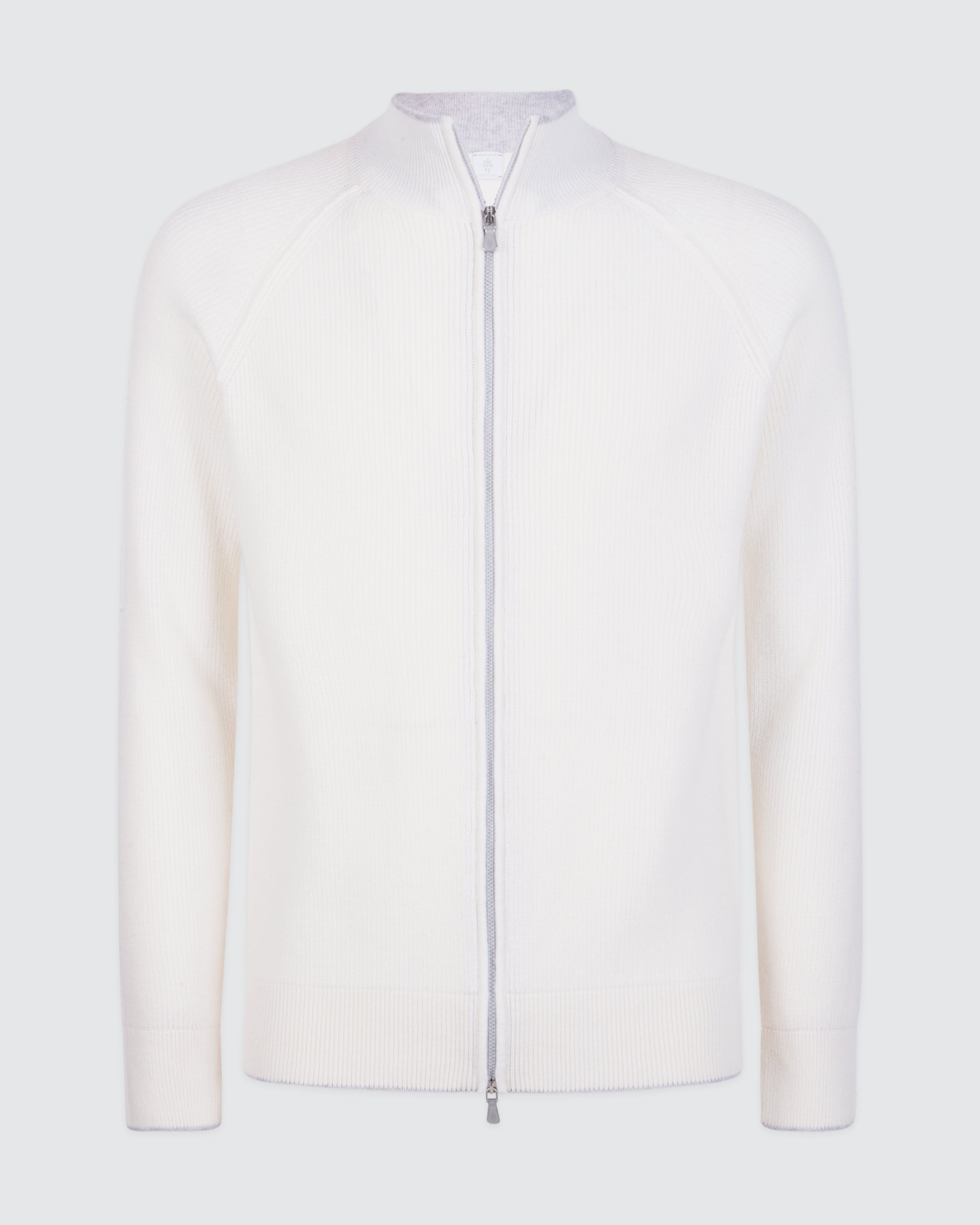 Men's Full Zip 100% Cashmere Mock Neck Sweater