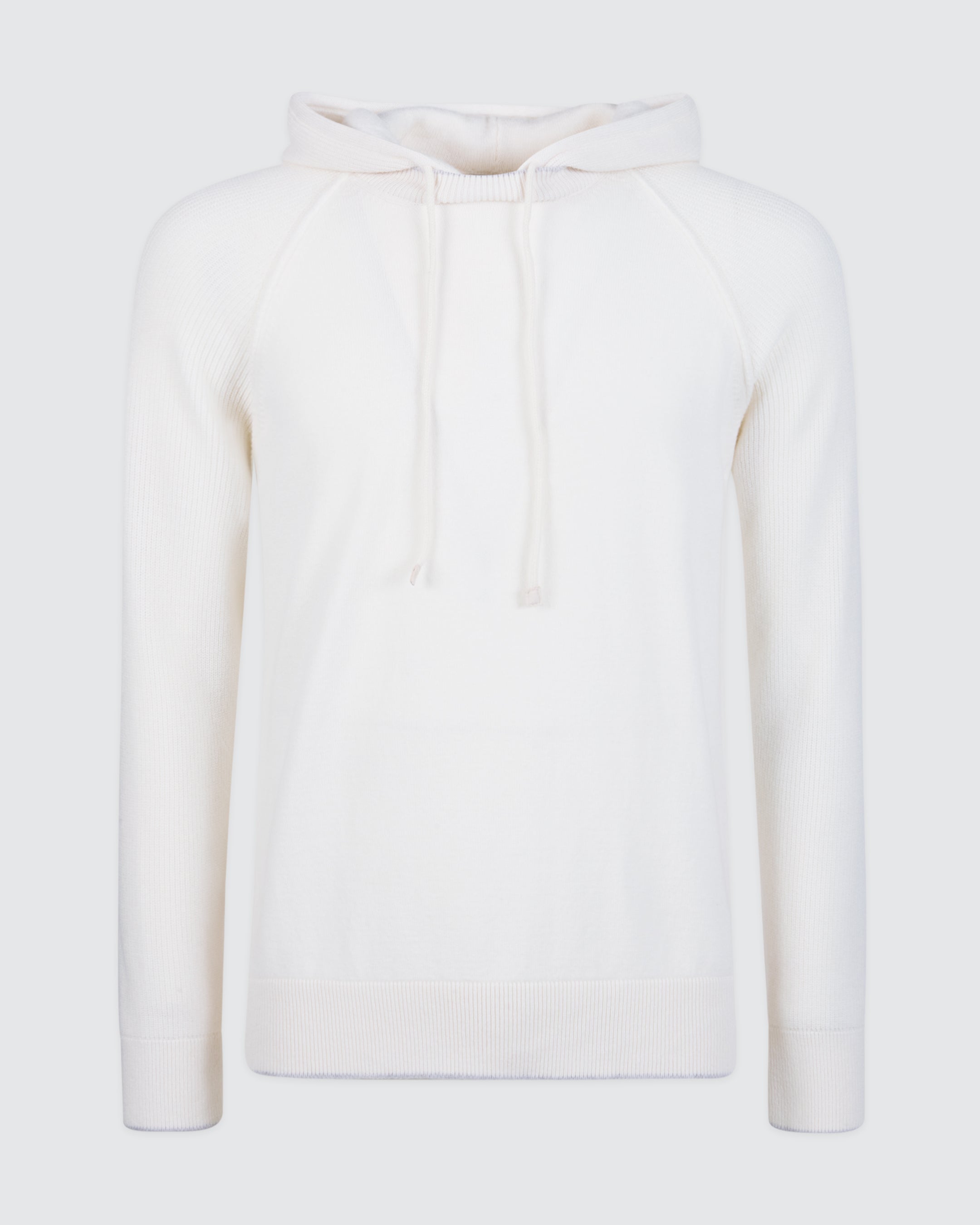 Cashmere Hooded Sweater with English Rib Detail