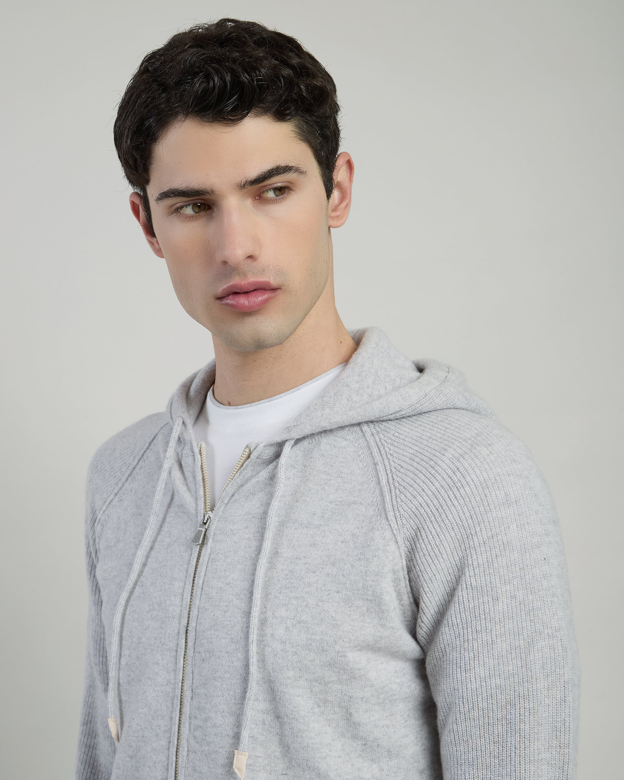 Men's Full Zip Cashmere Hoodie - 12 Gauge Knitwear