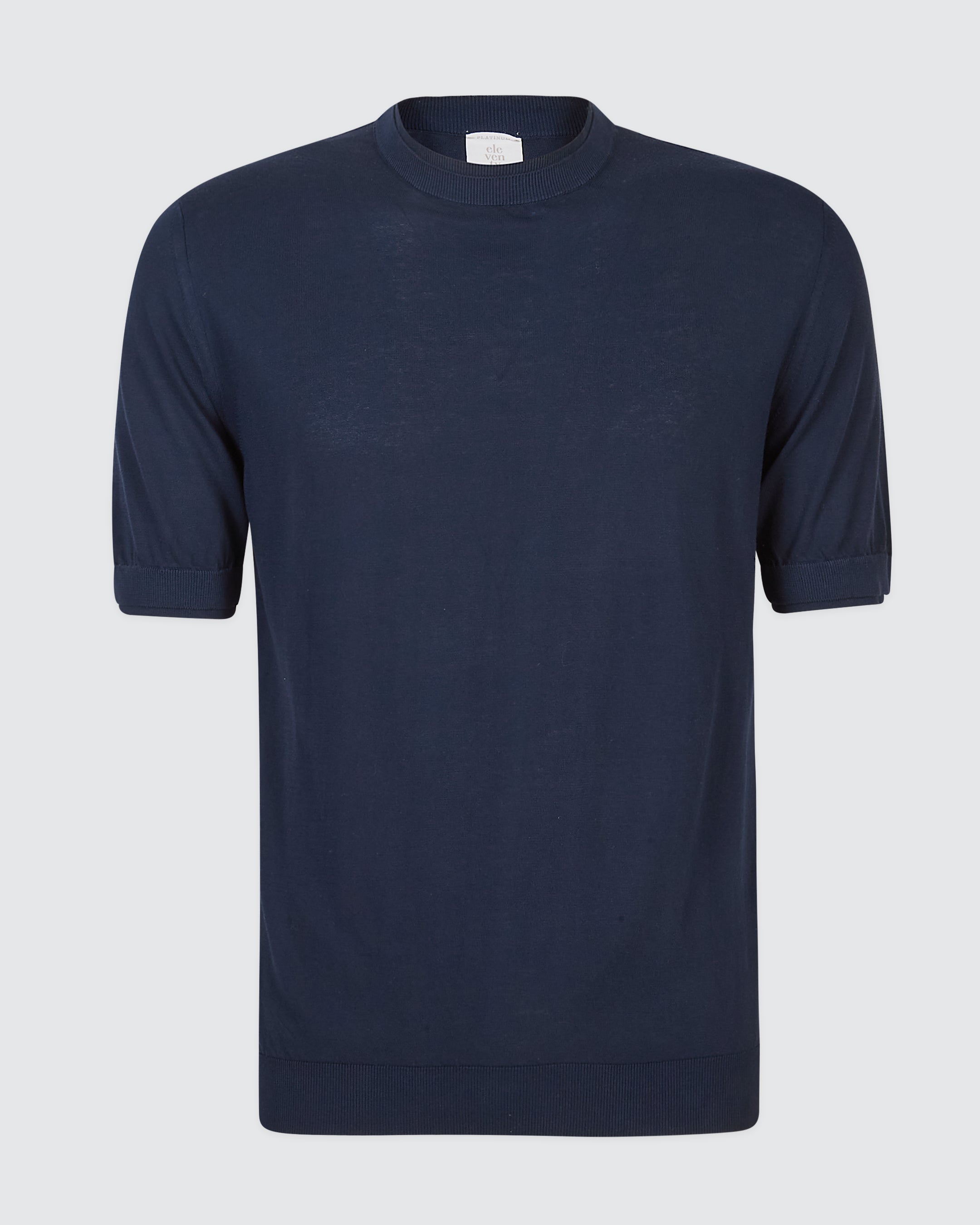Men's Short Sleeve Cotton Crepe Crew Neck Sweater