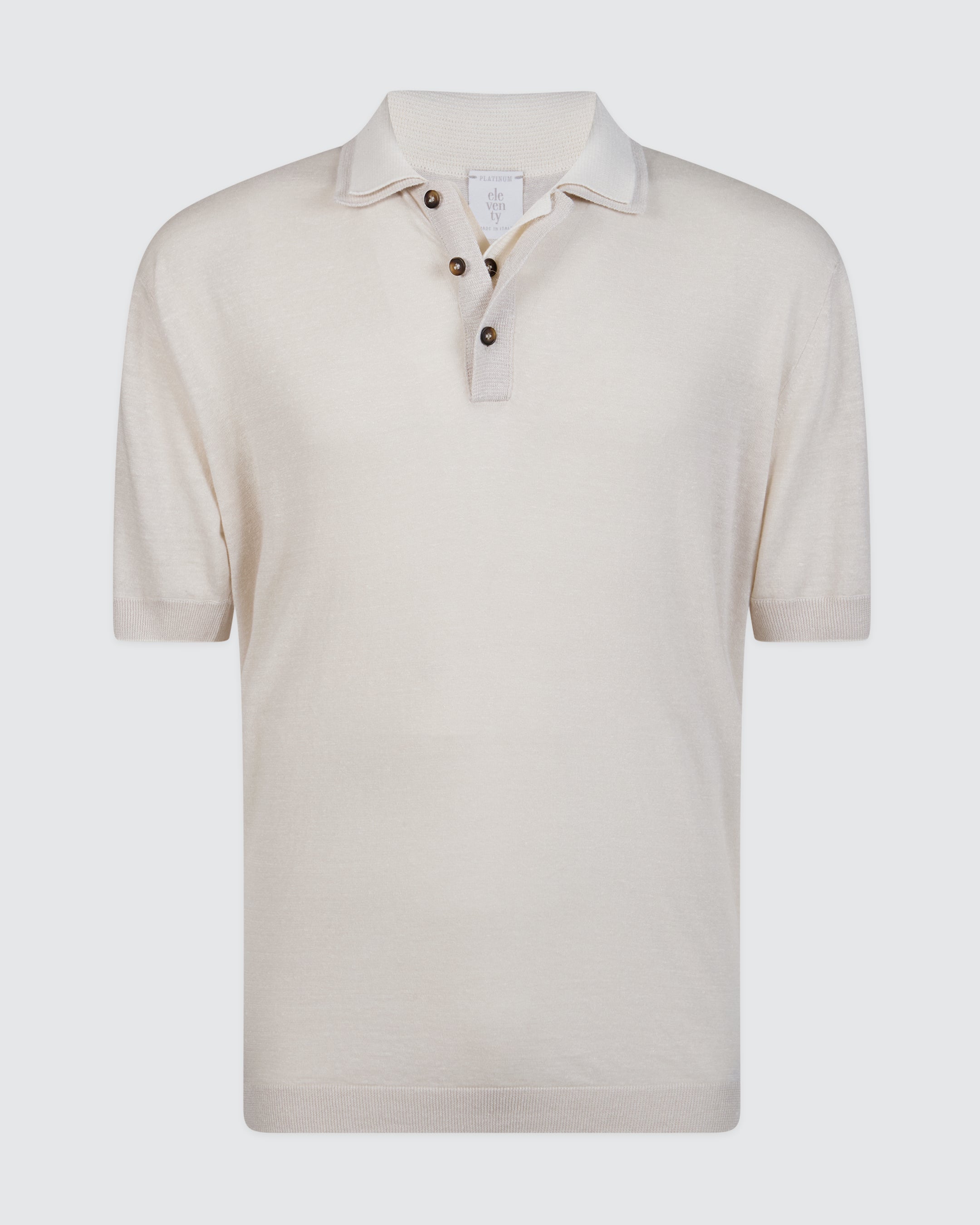 Men's Linen and Cashmere Knitted Polo Shirt
