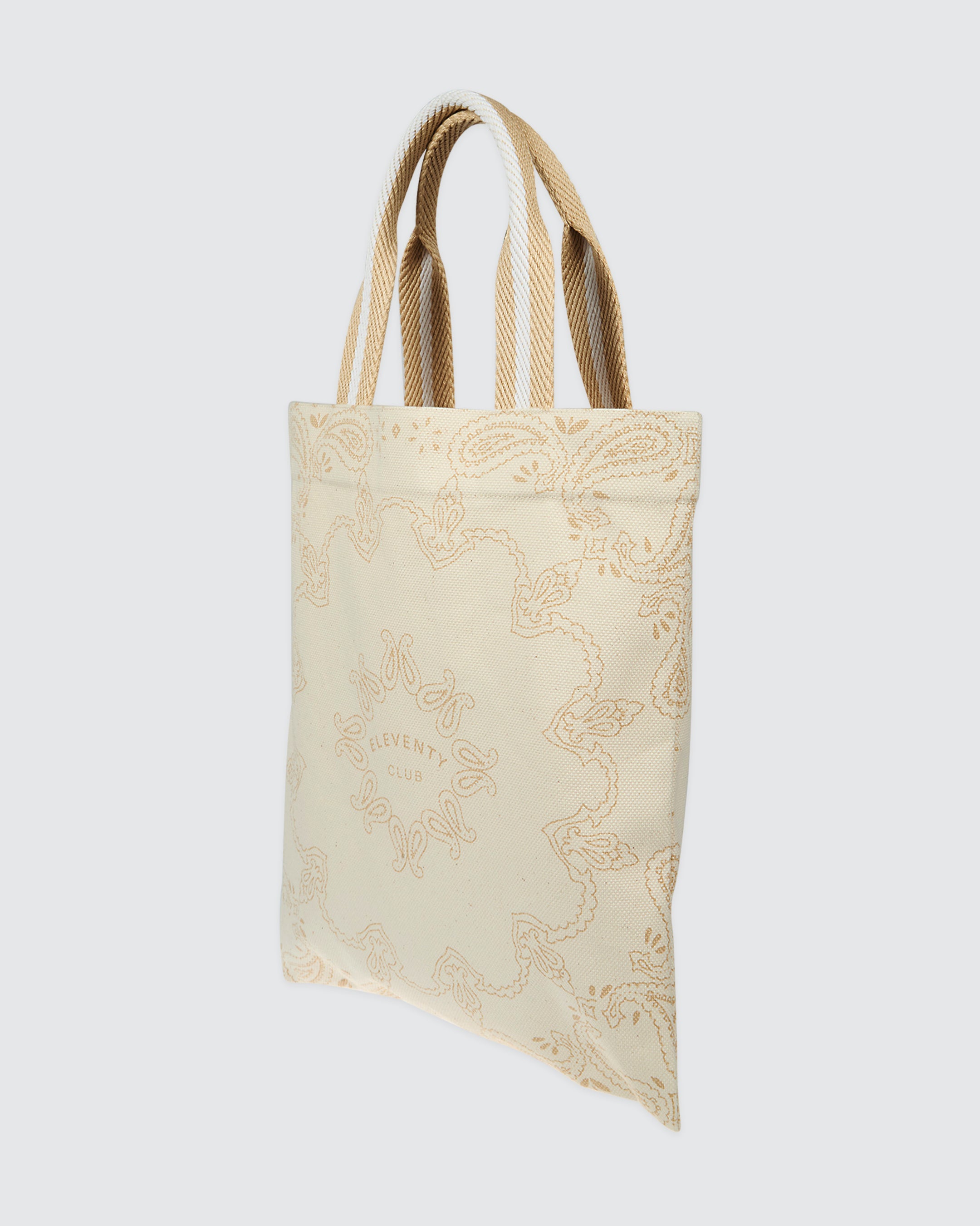Men's Printed Cotton Canvas Tote Bag with Paisley alternative