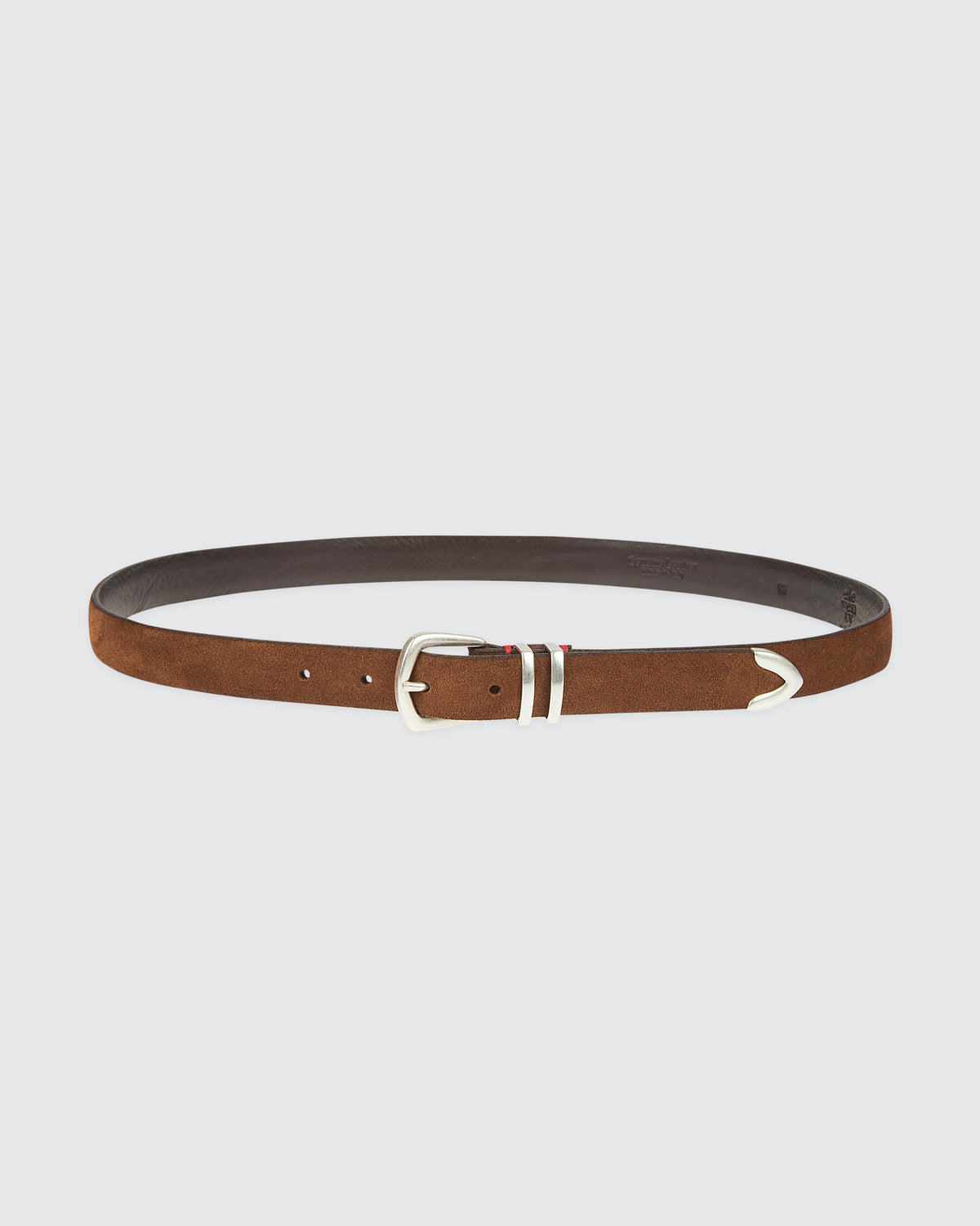 Cintura in Suede con Fibbia Argento da Uomo