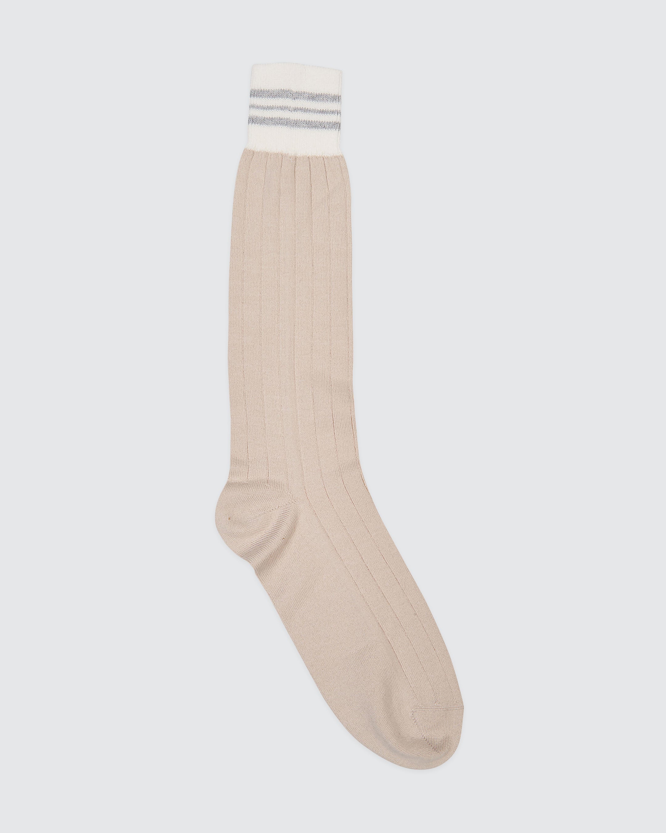 Men's Ribbed Seamless Cool Cotton Socks with Stripes