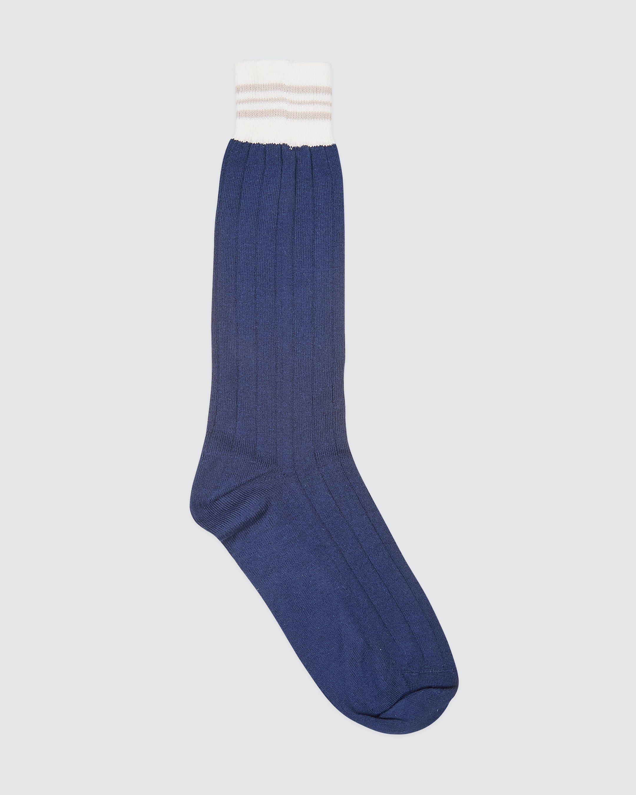 Men's Ribbed Seamless Cool Cotton Socks with Stripes alternative