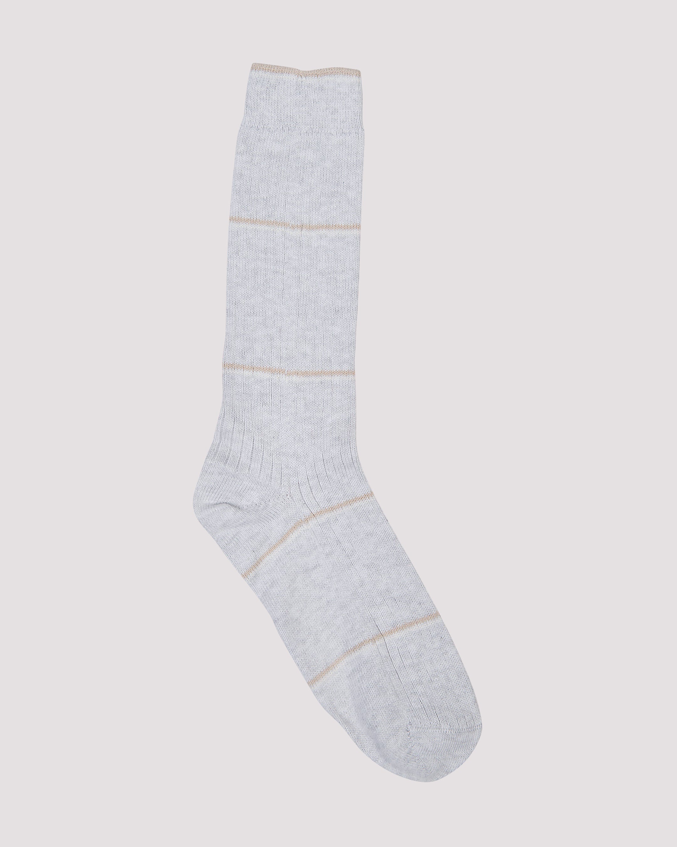 Men's Ribbed Striped Cotton Socks - One Size