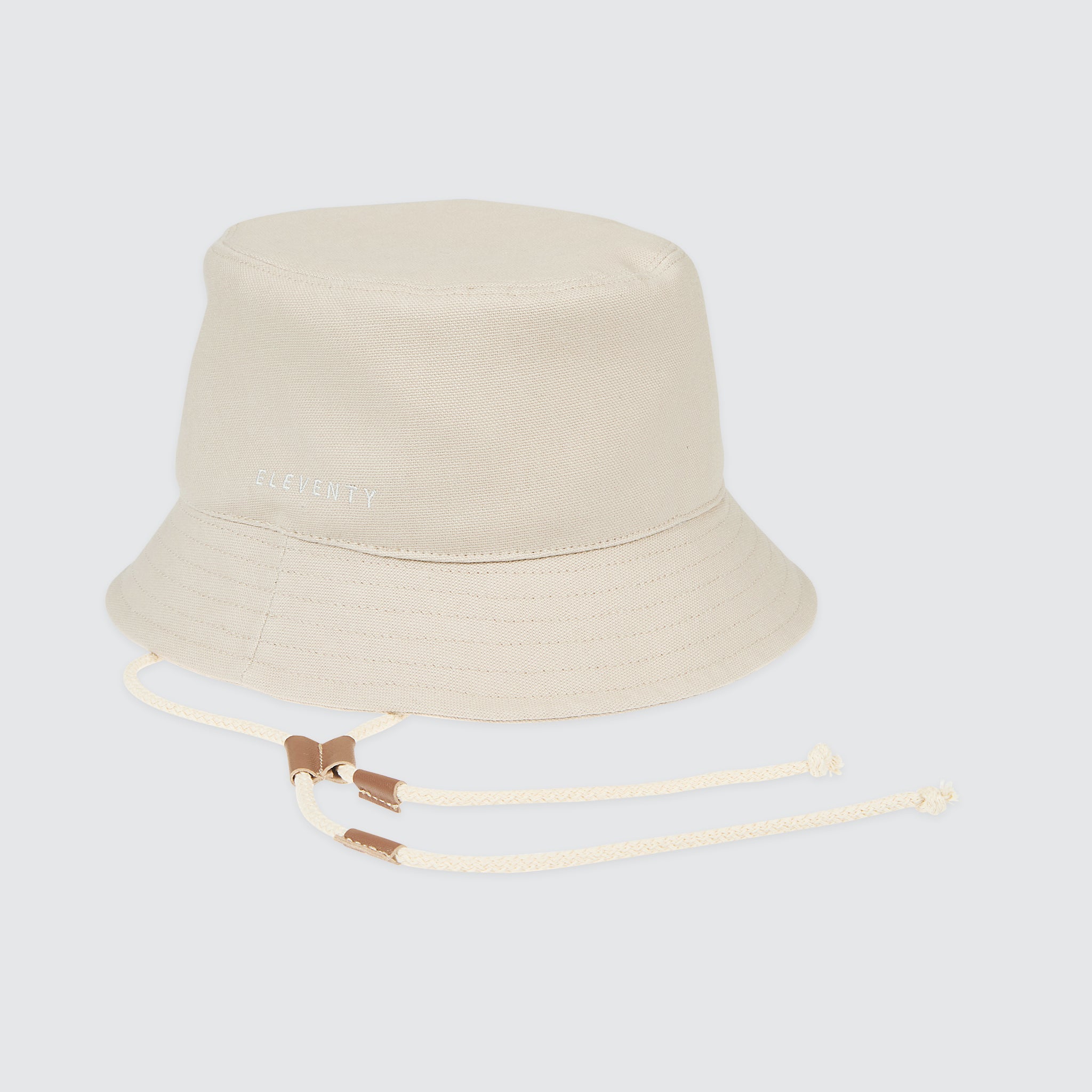 Men's Cotton Canvas and Leather Fisherman Bucket Hat