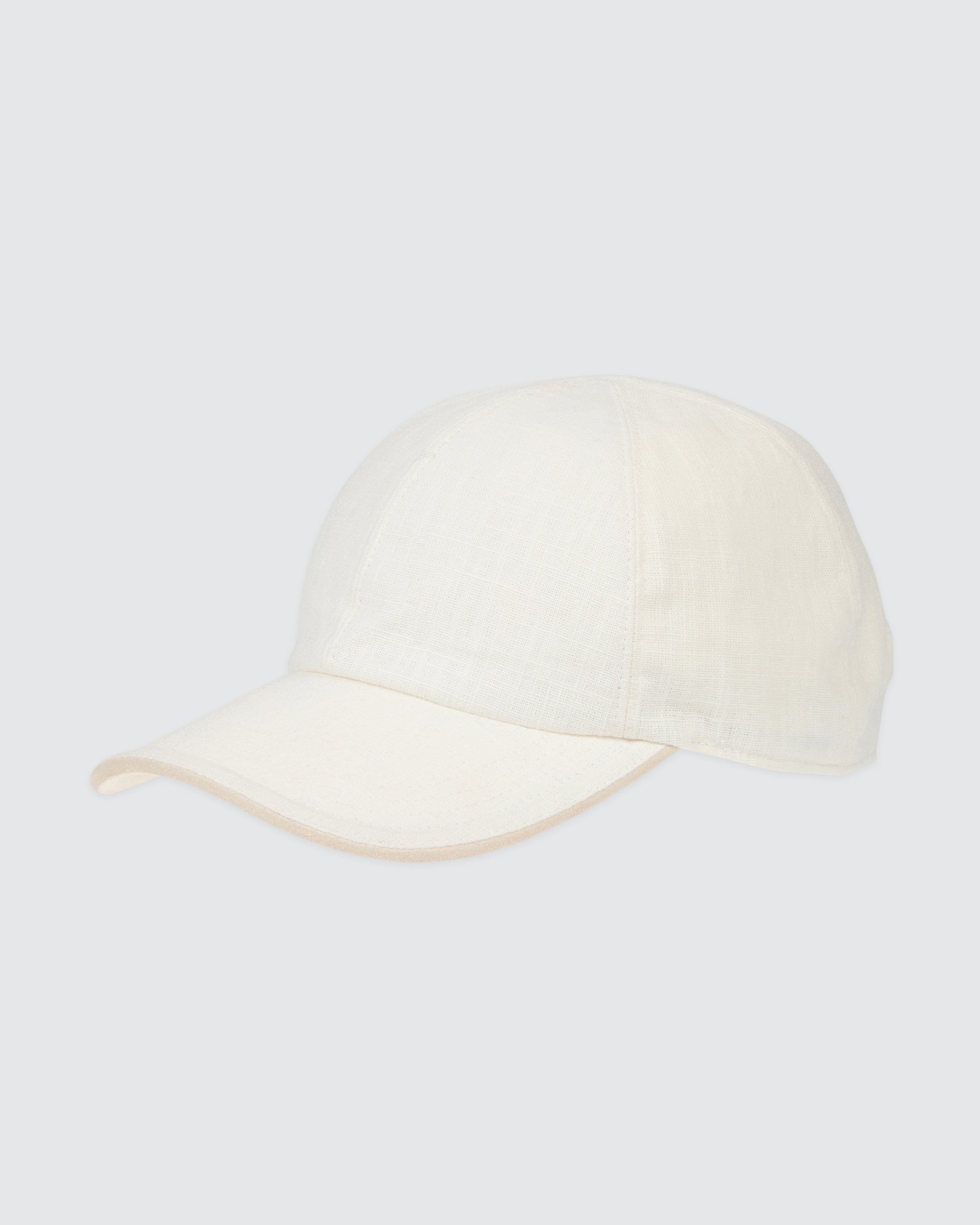 Linen, Cotton and Suede Baseball Cap with Jersey Lining