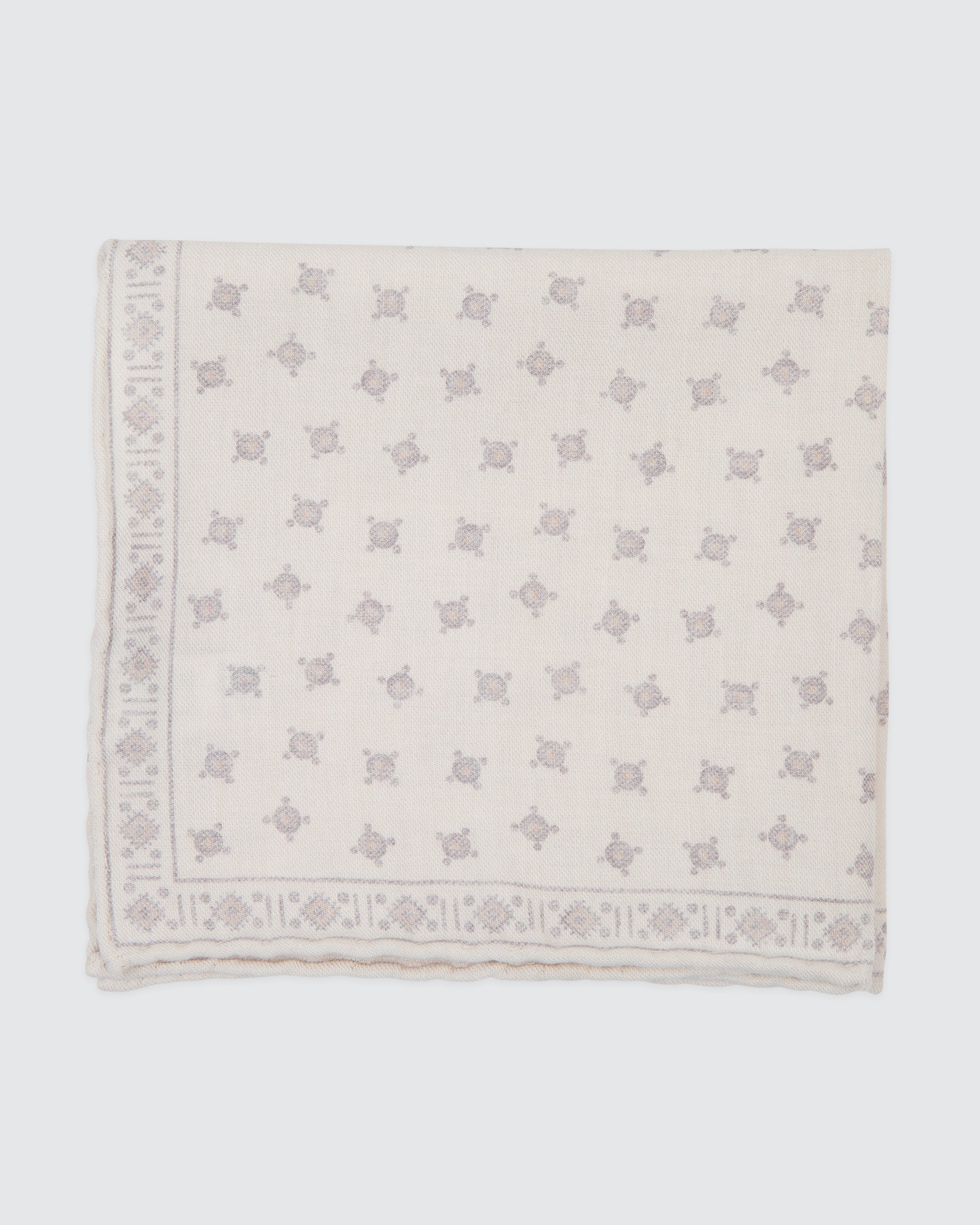 Wool and Cotton Patterned Pocket Square for Men