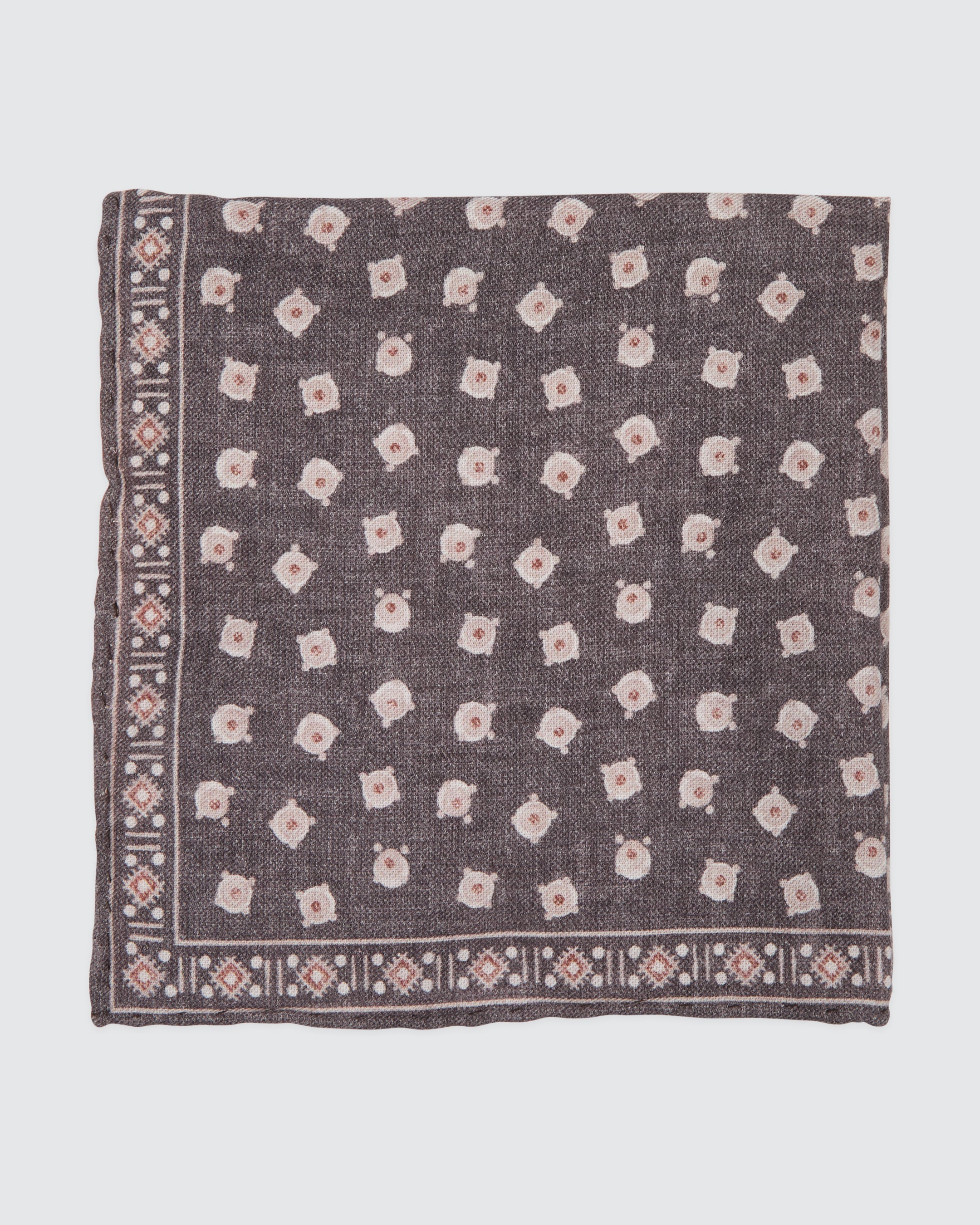 Wool and Cotton Patterned Pocket Square for Men