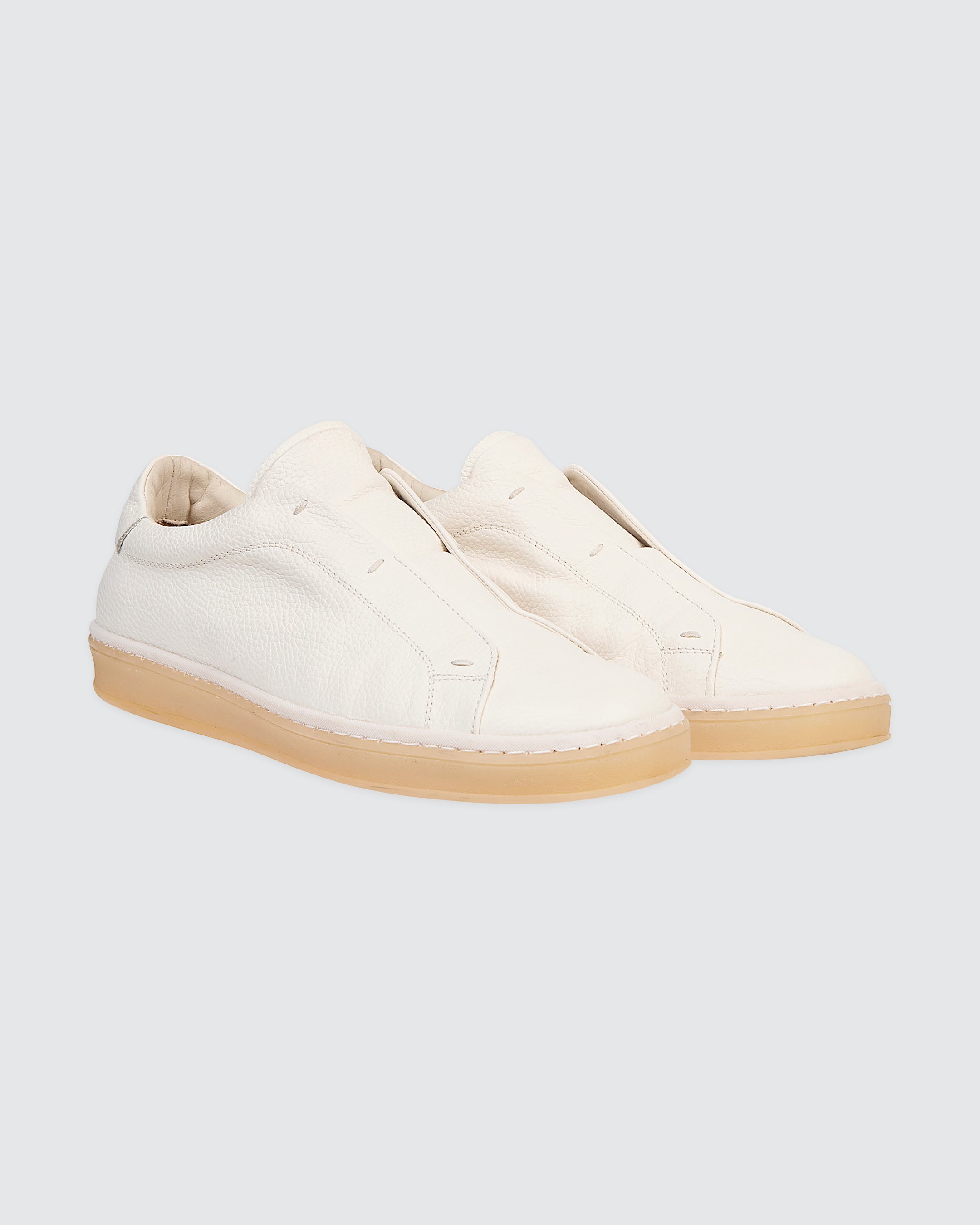 Men's Deer-Print Calfskin Sneakers with Hidden Laces