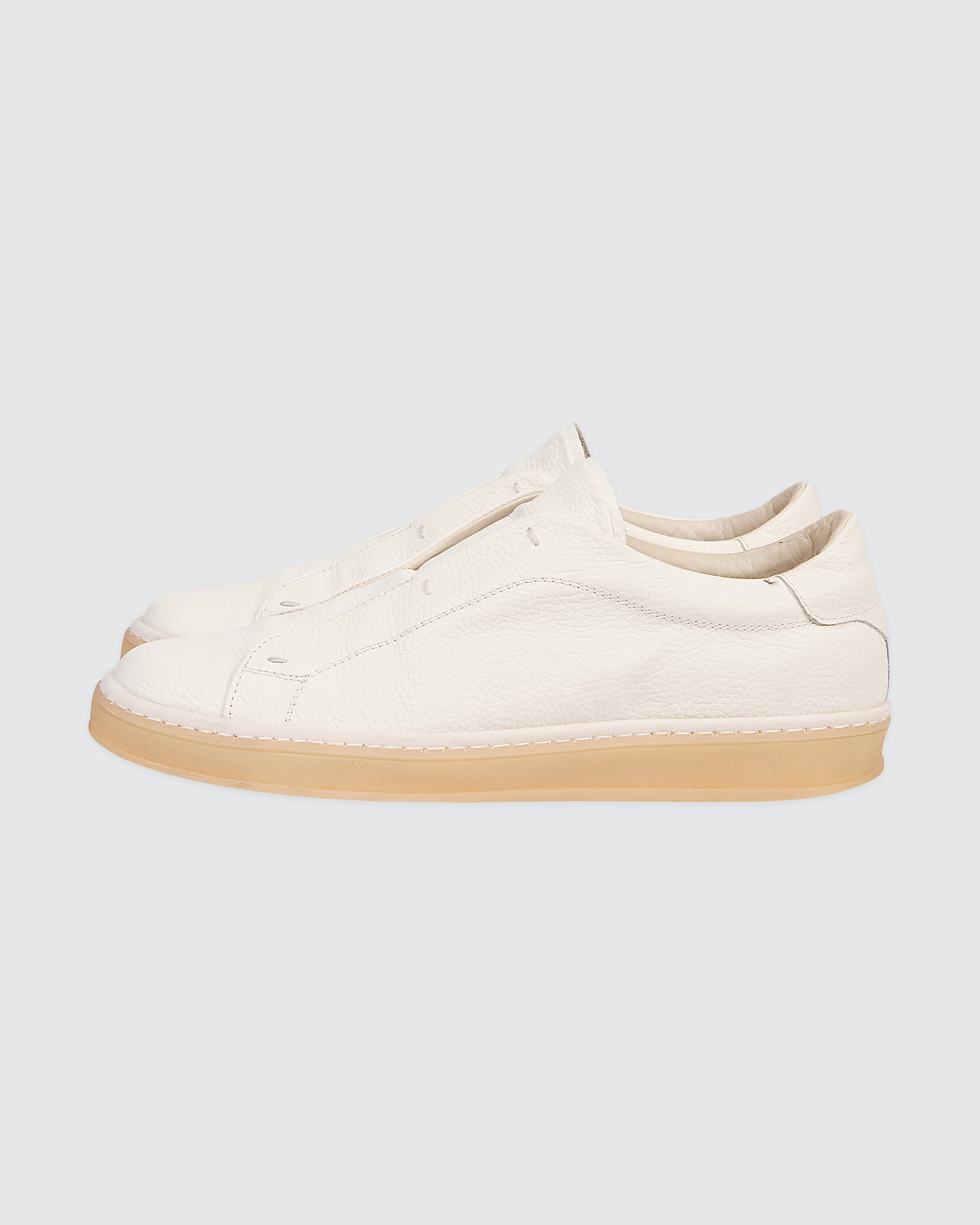 Men's Deer-Print Calfskin Sneakers with Hidden Laces