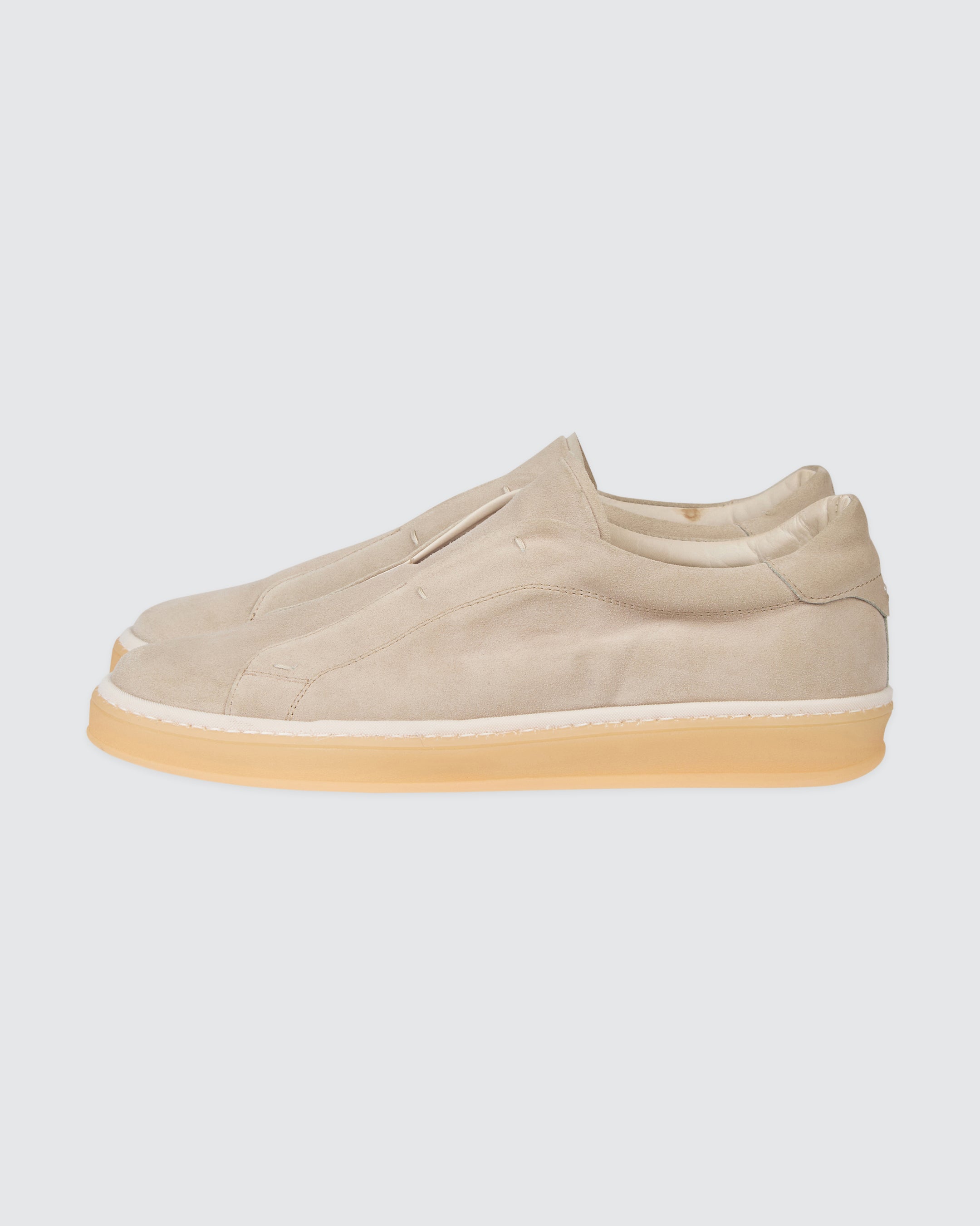 Men's Suede Calfskin Sneakers with Invisible Lacing