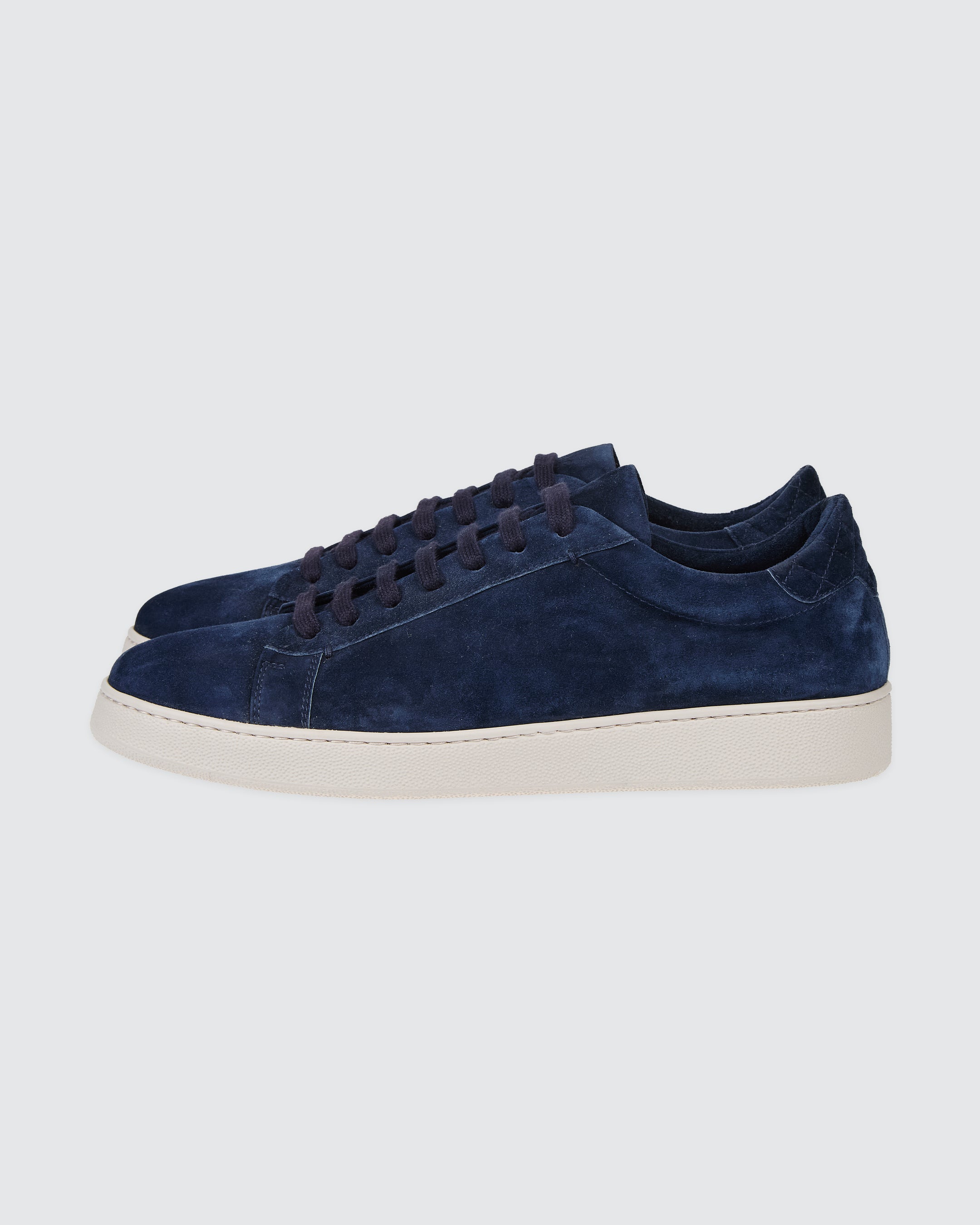 Men's Navy Blue Suede Lace-Up Sneakers and Casual Shoes