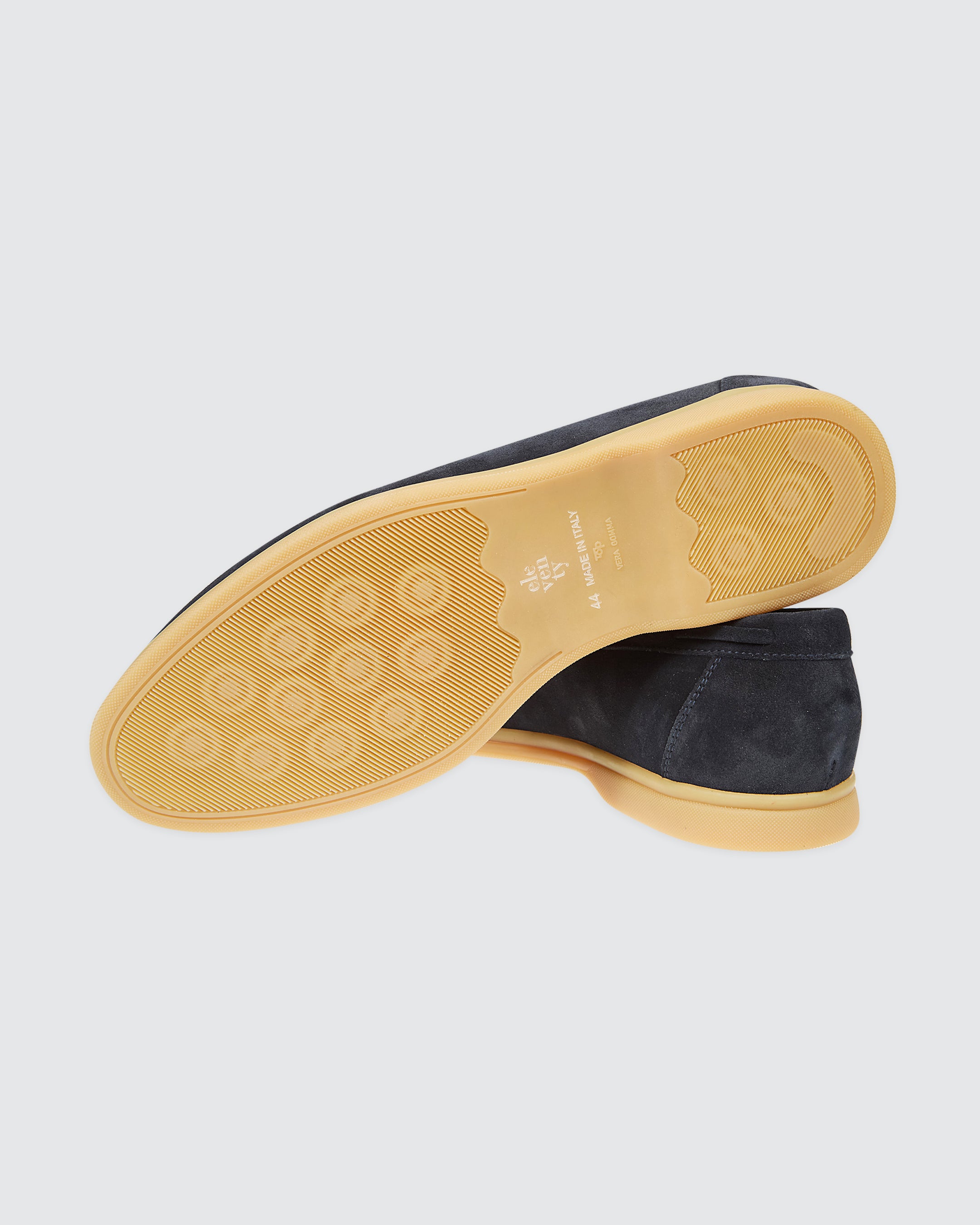 Men's Navy Suede Moccasins with Hand-Threaded Detail