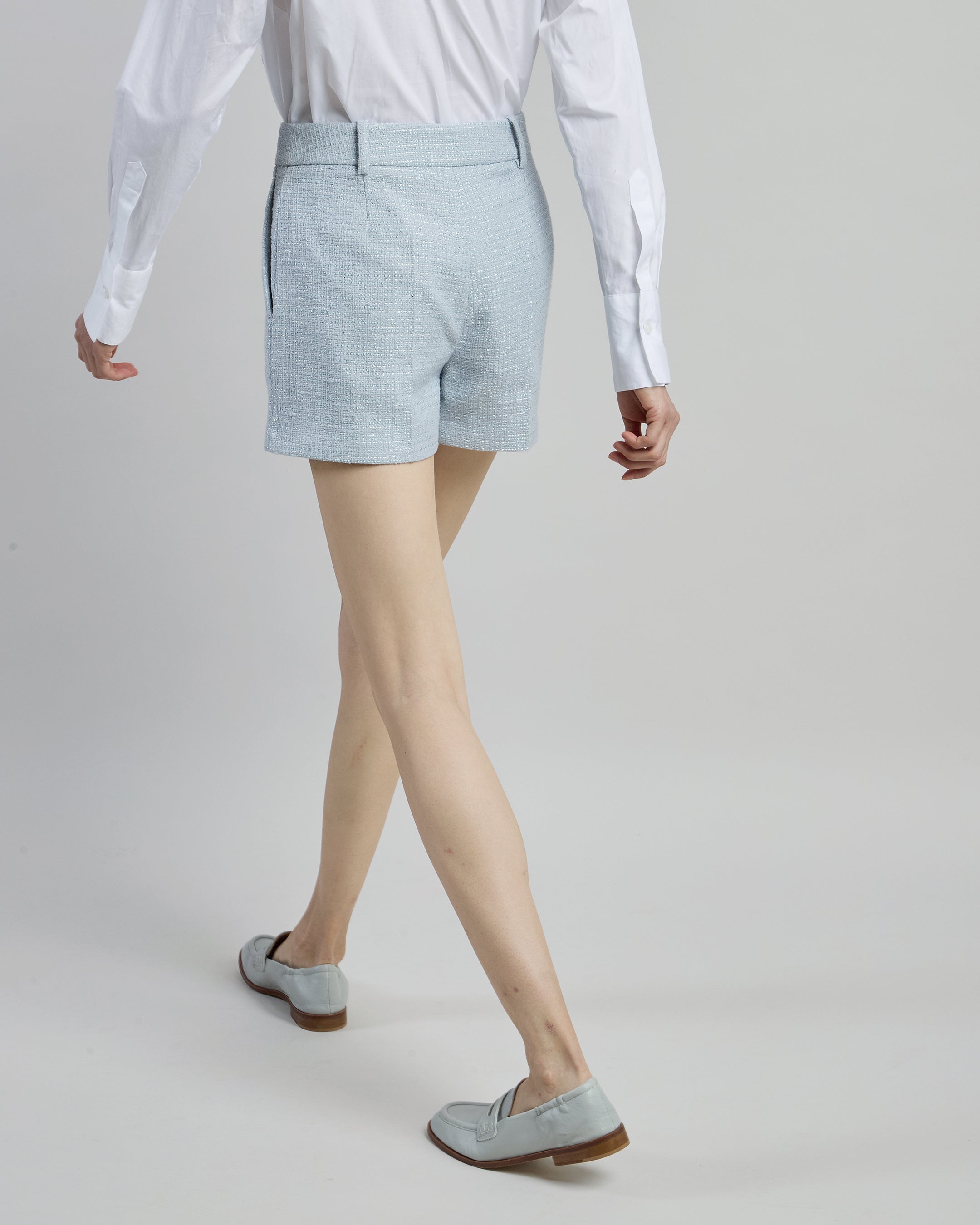Shorts in Cotone Bouclé con Paillettes da Donna