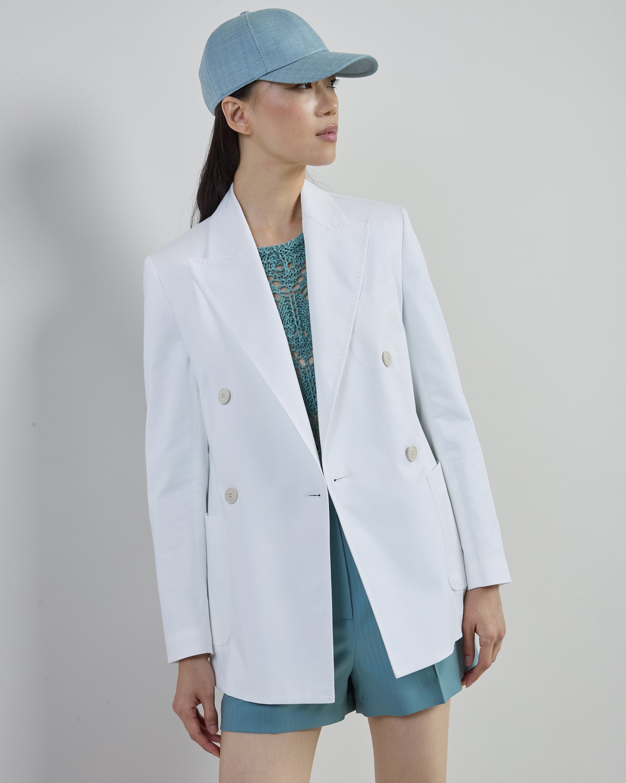Women's Double-Breasted Stretch Cotton Jacket