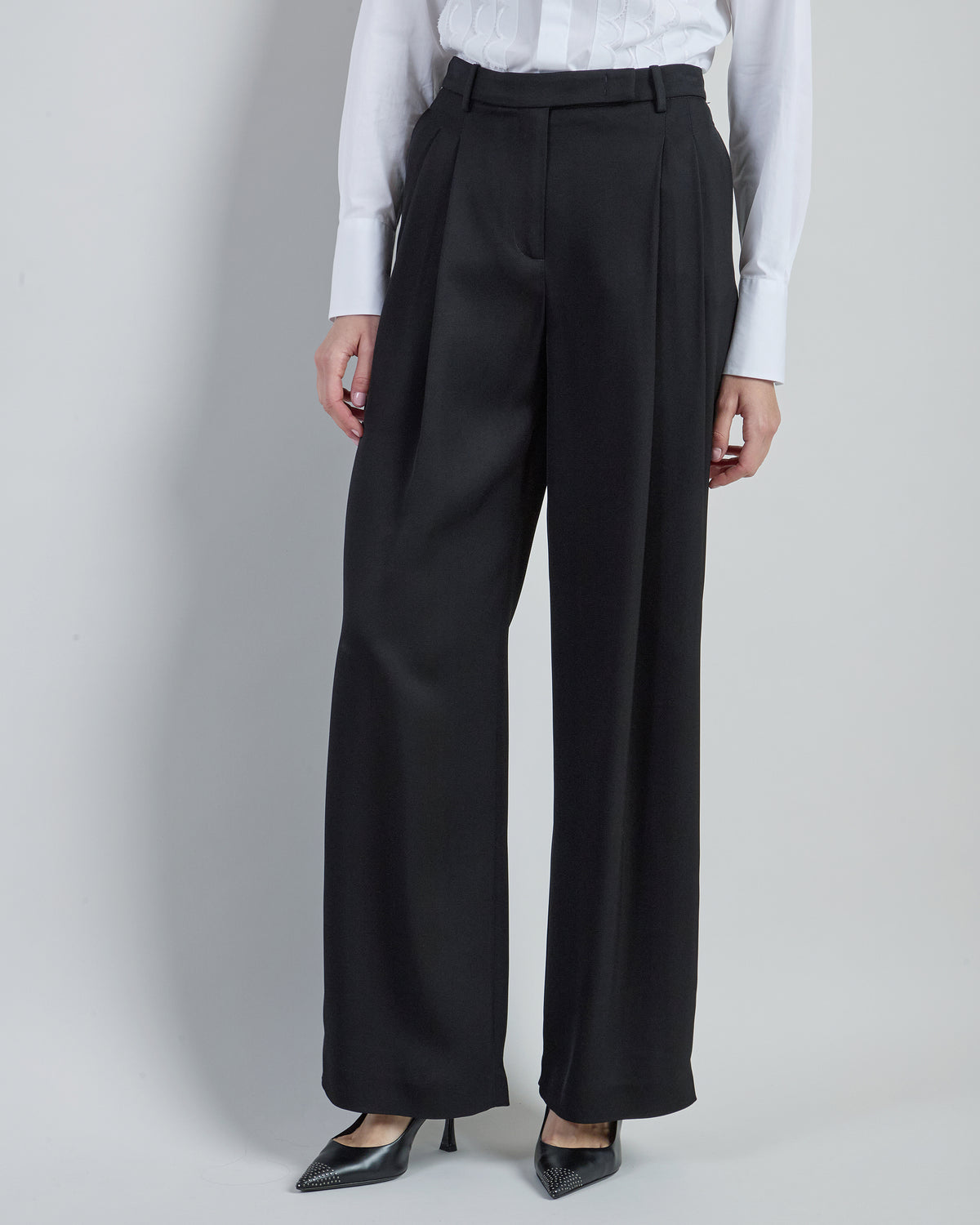 Women's Double Pleated Viscose Trousers