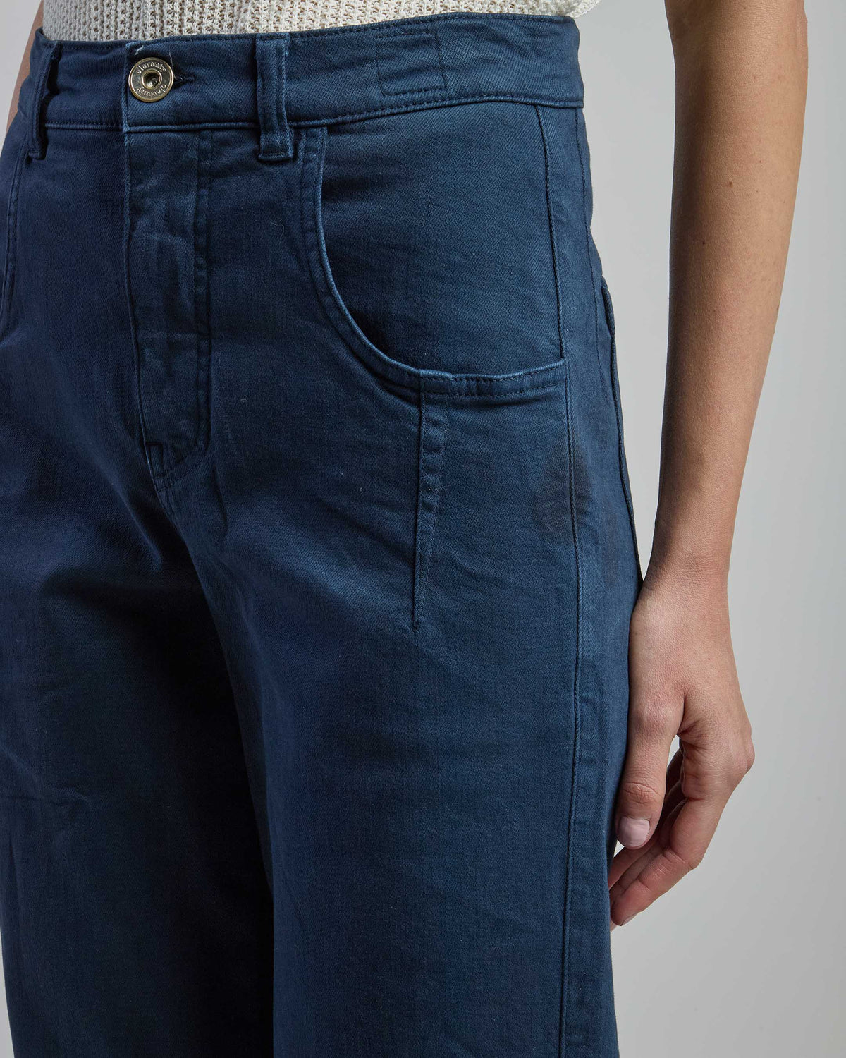 Pantalone Donna in Cotone Stretch con Pinces