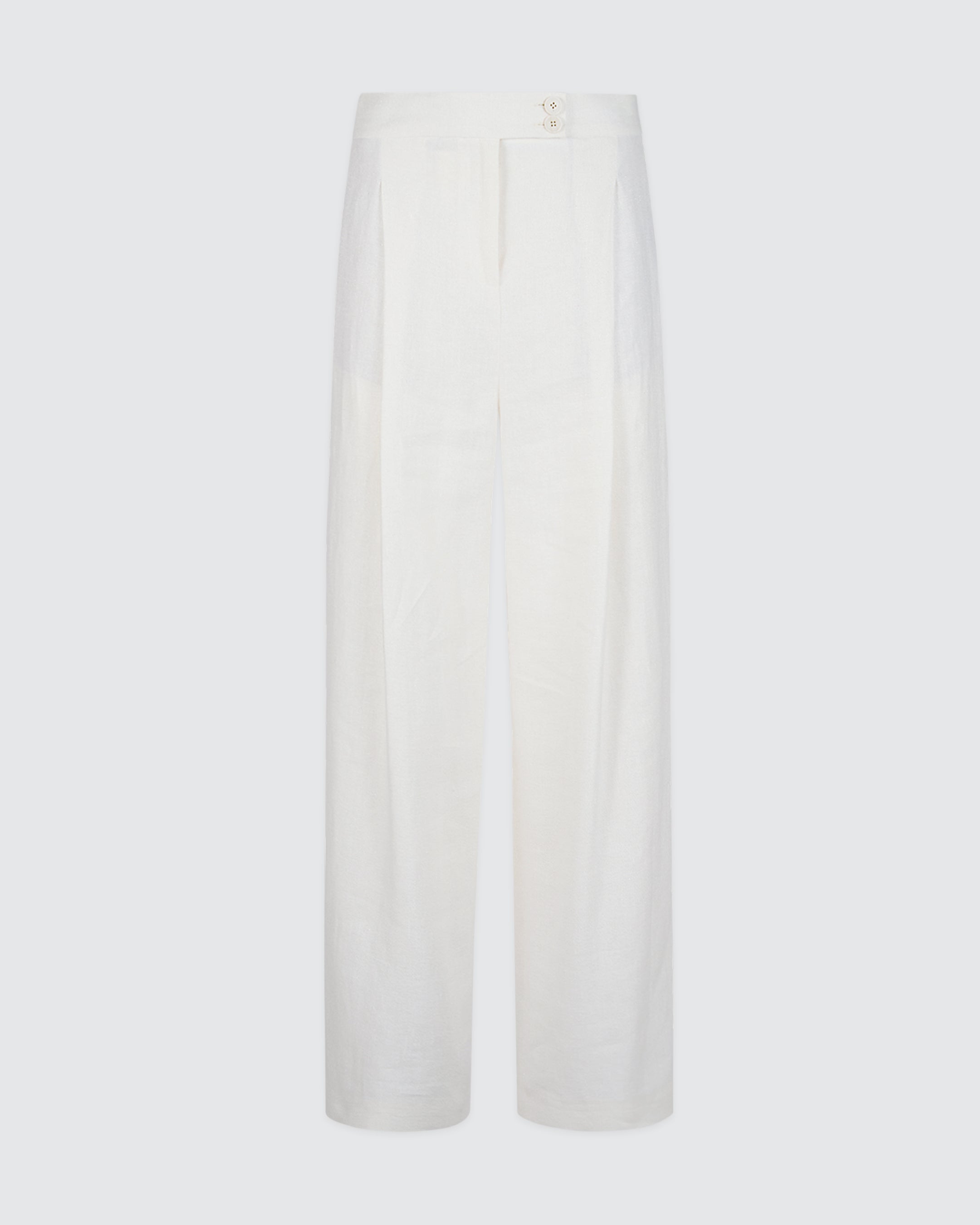 Women's Linen and Viscose Lurex Straight-Leg Trousers