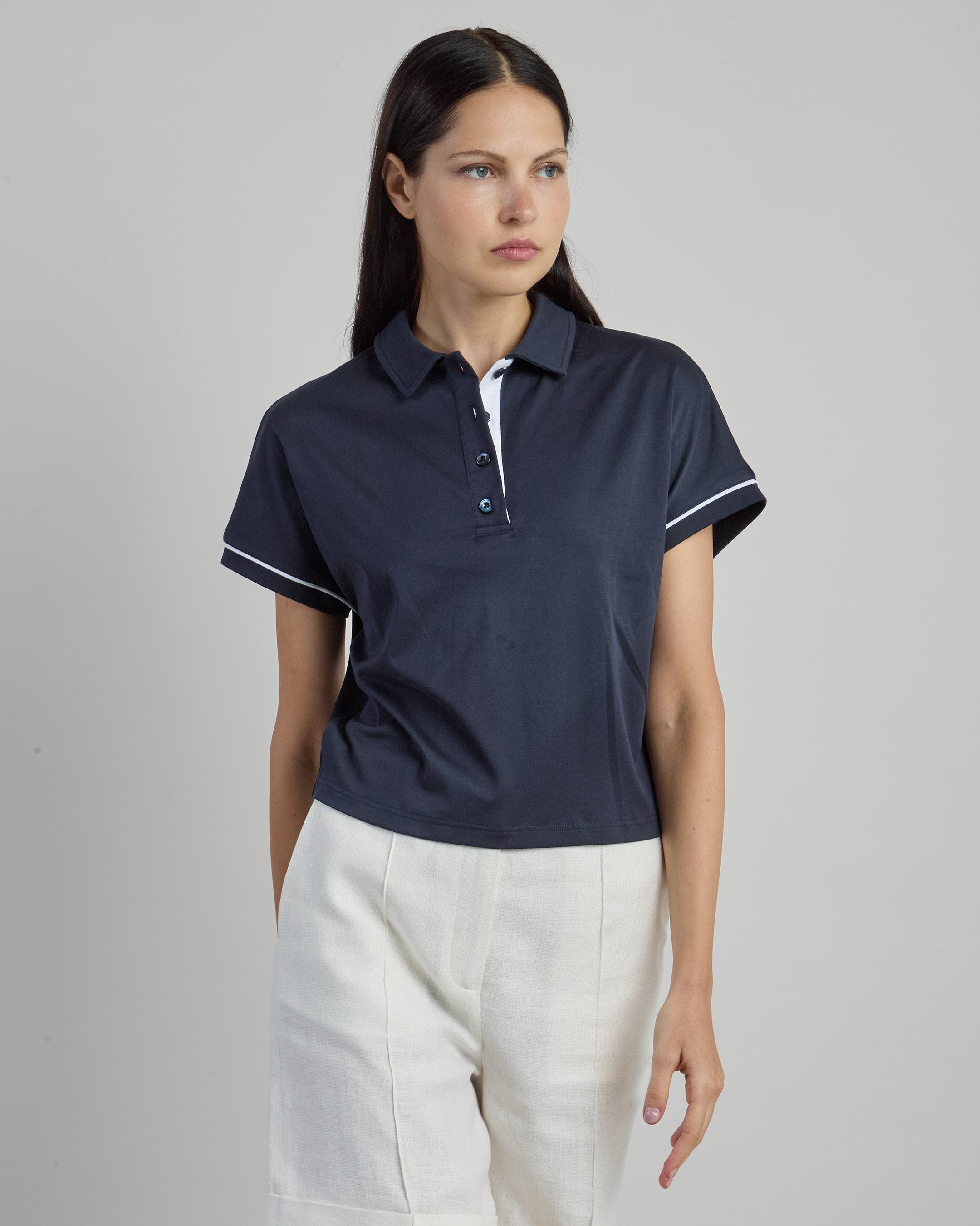 Women's Cotton Polo Shirts and T-Shirts with Contrast
