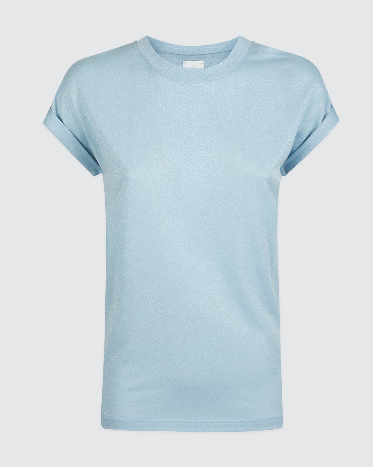 T-shirt Girocollo in Jersey Metallizzato da Donna