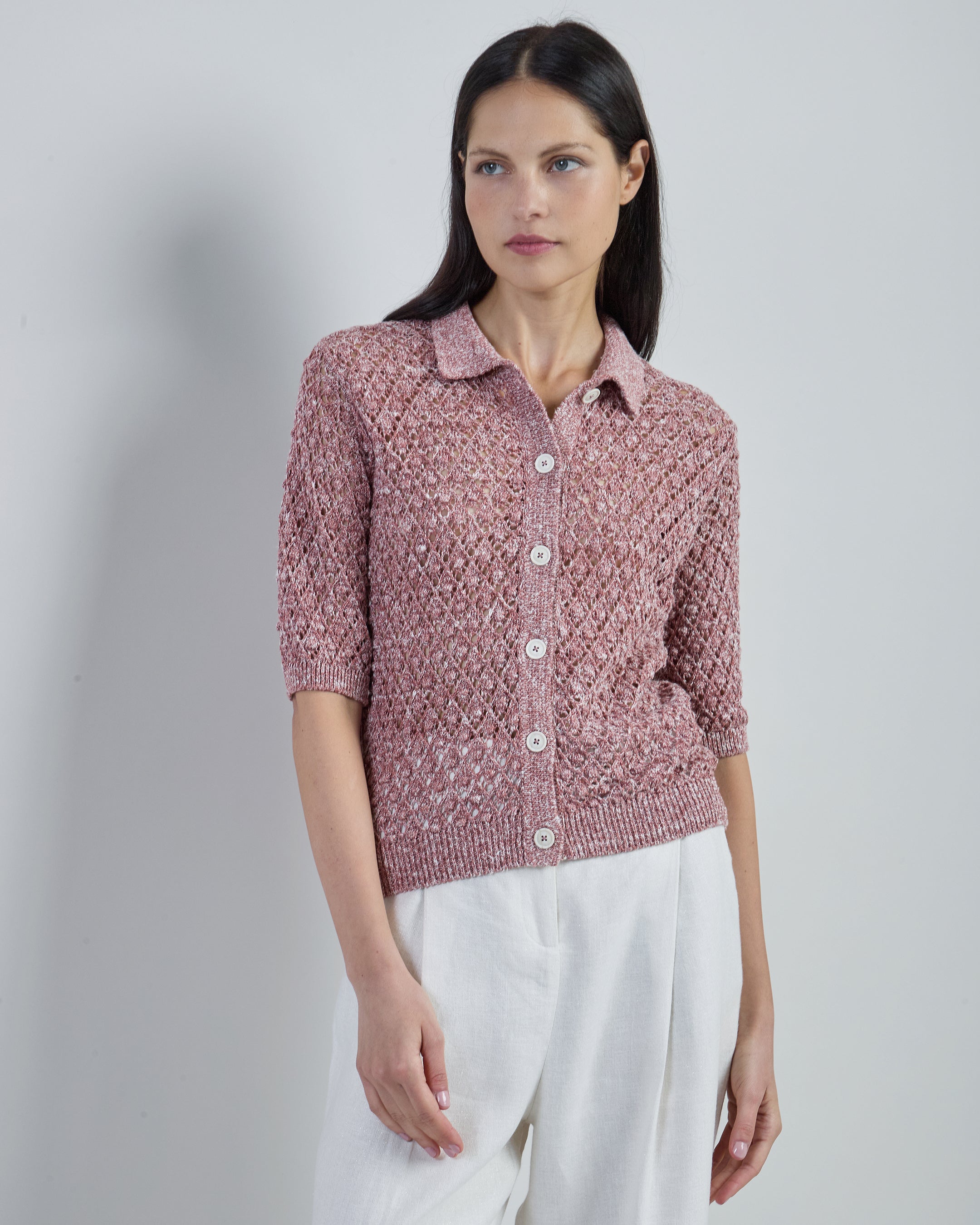 Women's Linen Cotton and Silk Knitted Overshirt