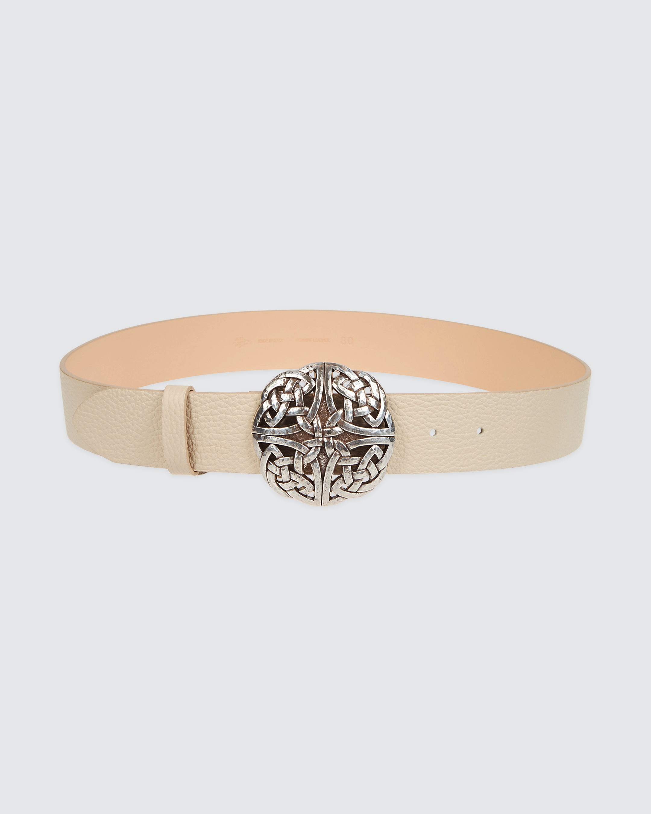Women's Leather Belt with Braided Buckle