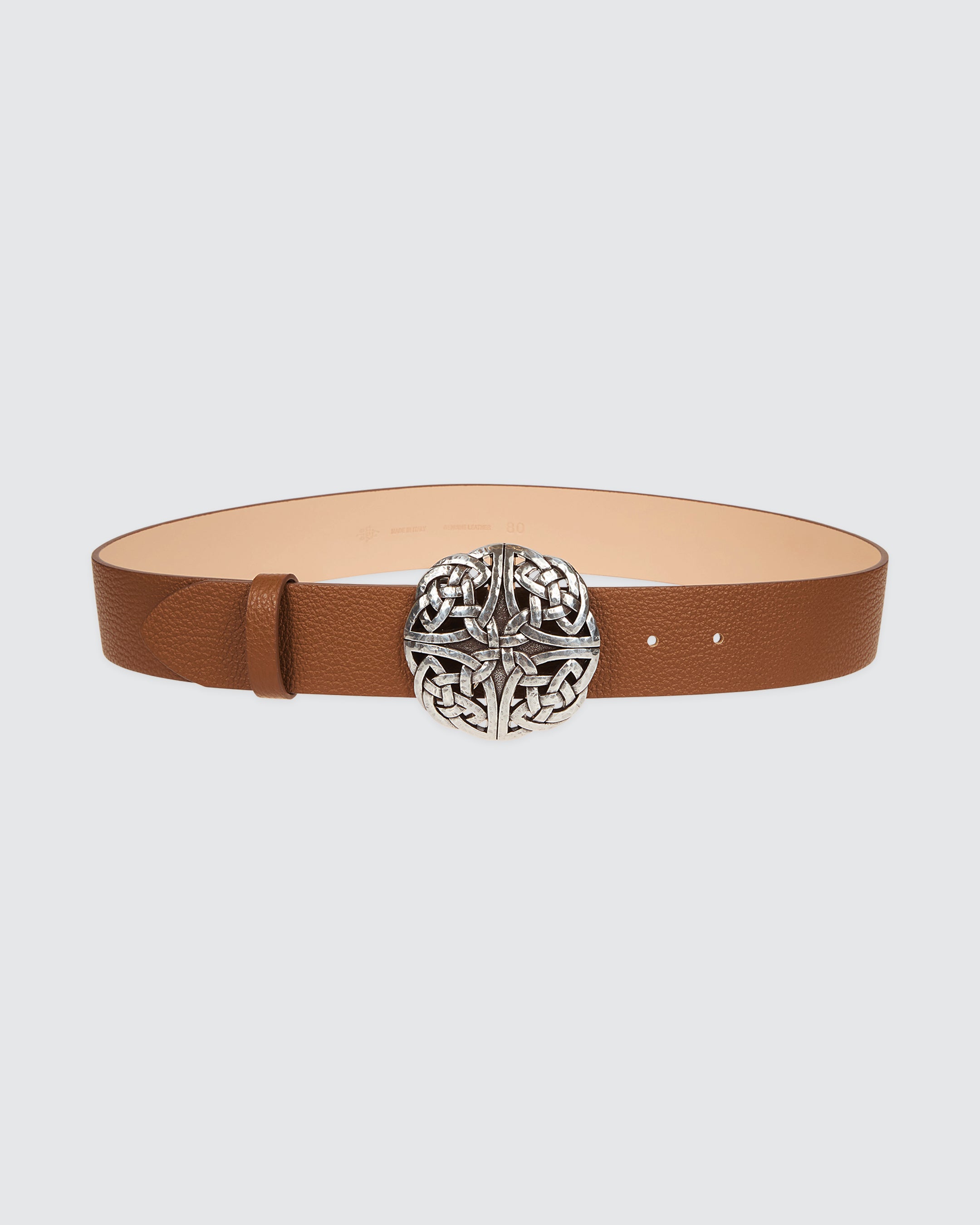 Cintura in Pelle con Fibbia Intrecciata da Donna