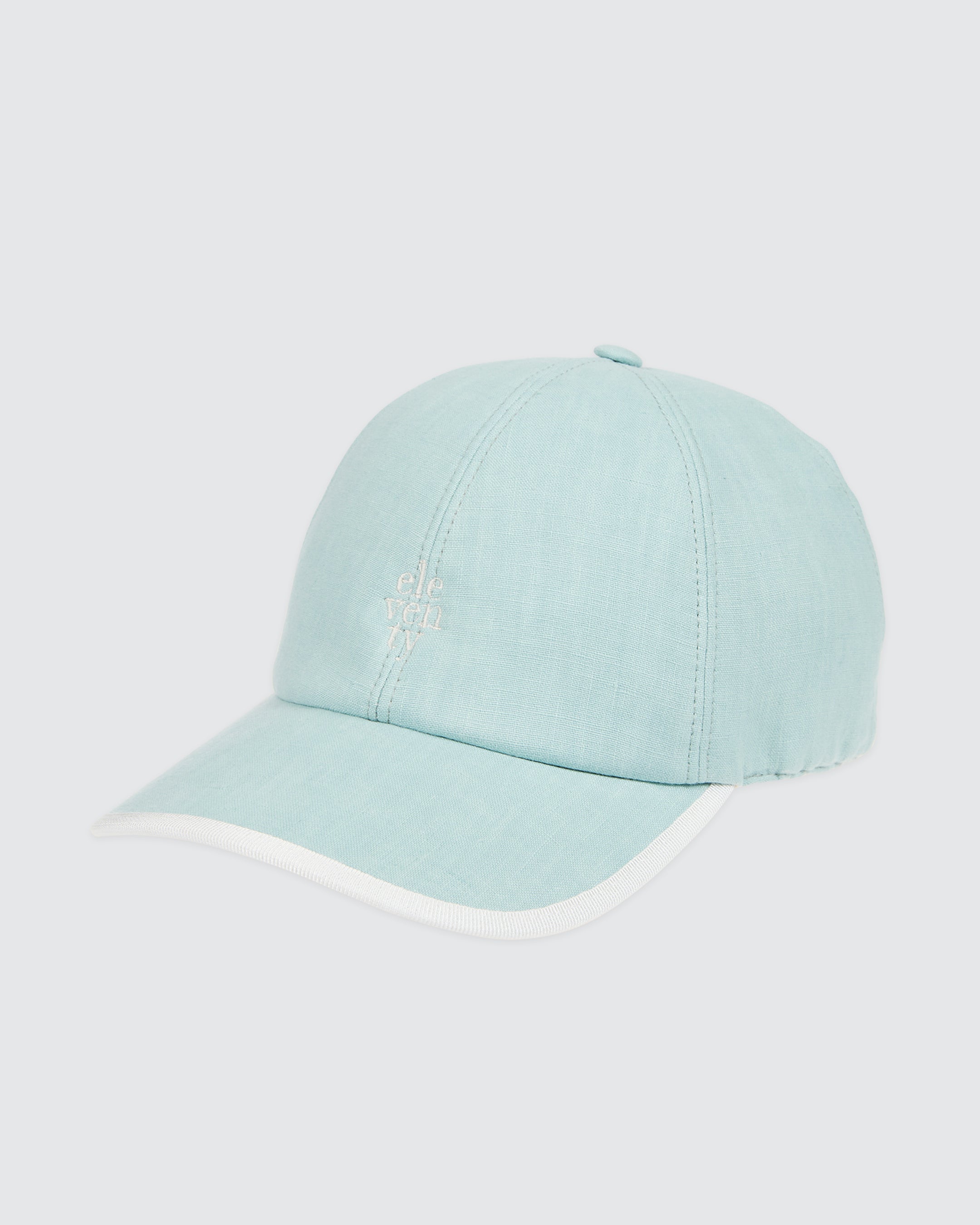 Women's Linen Baseball Cap with Contrasting Piping