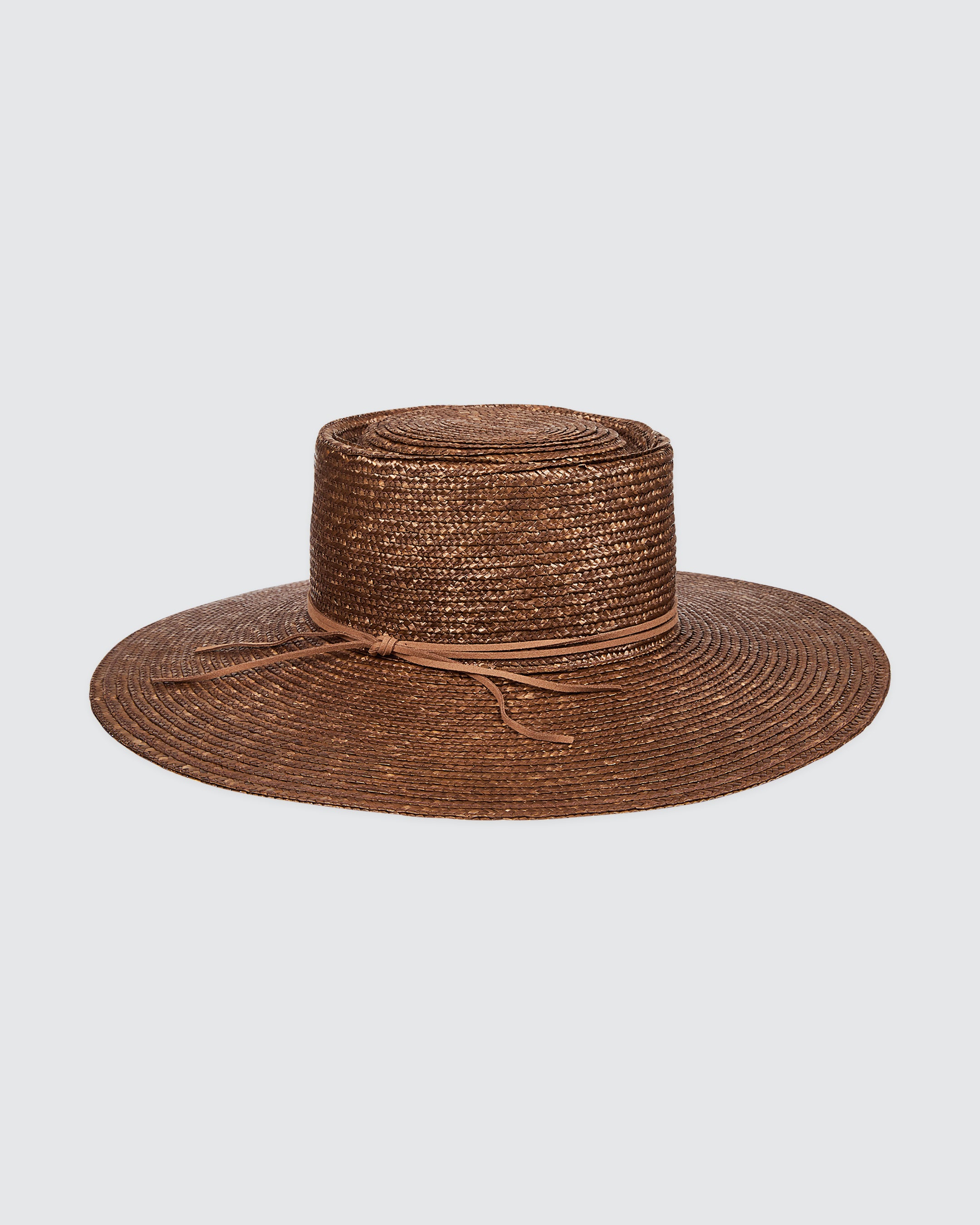 Cappello a Tesa Larga in Paglia Naturale e Pelle