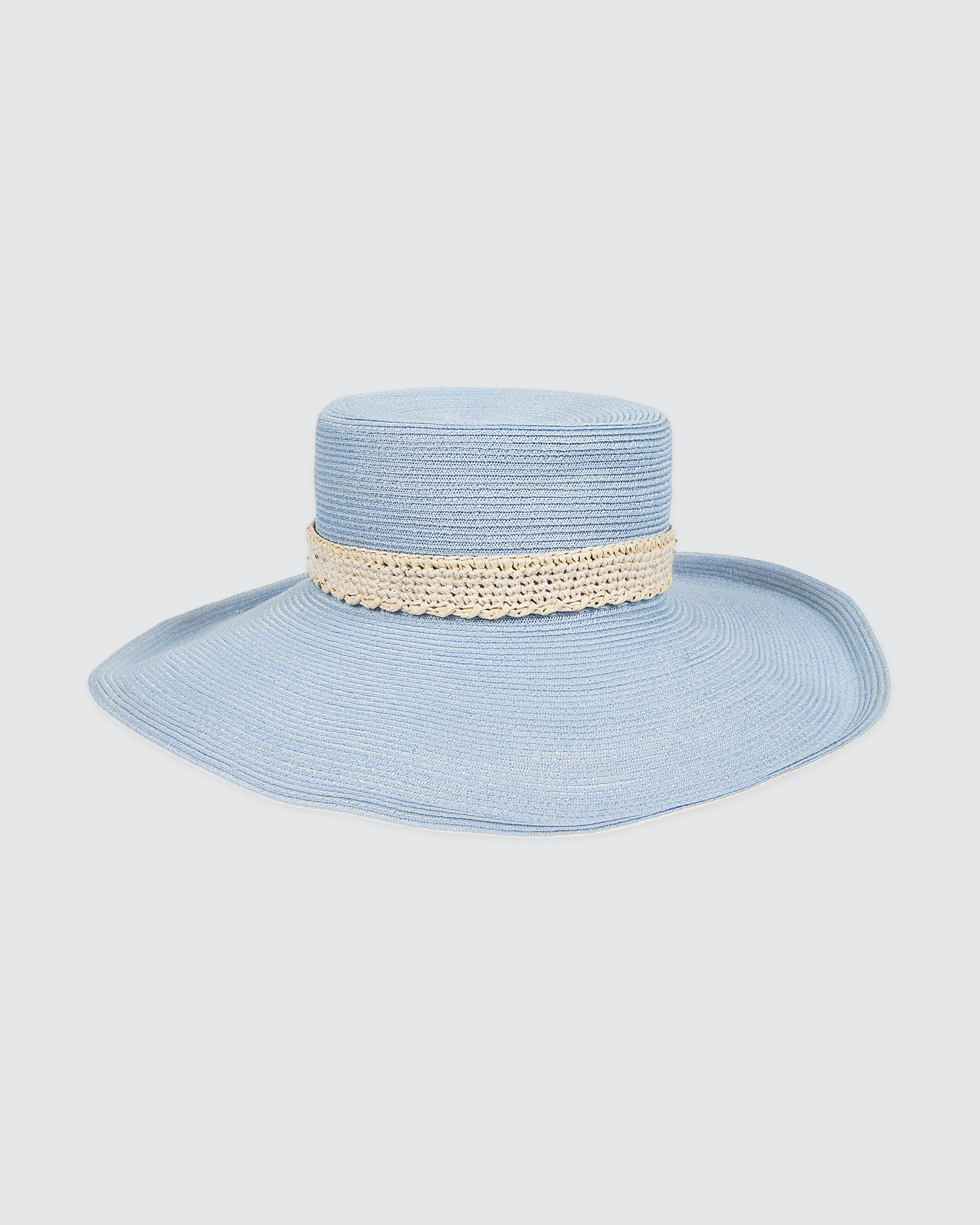 Women's Wide-Brim Hemp Hat with Sequin Detail