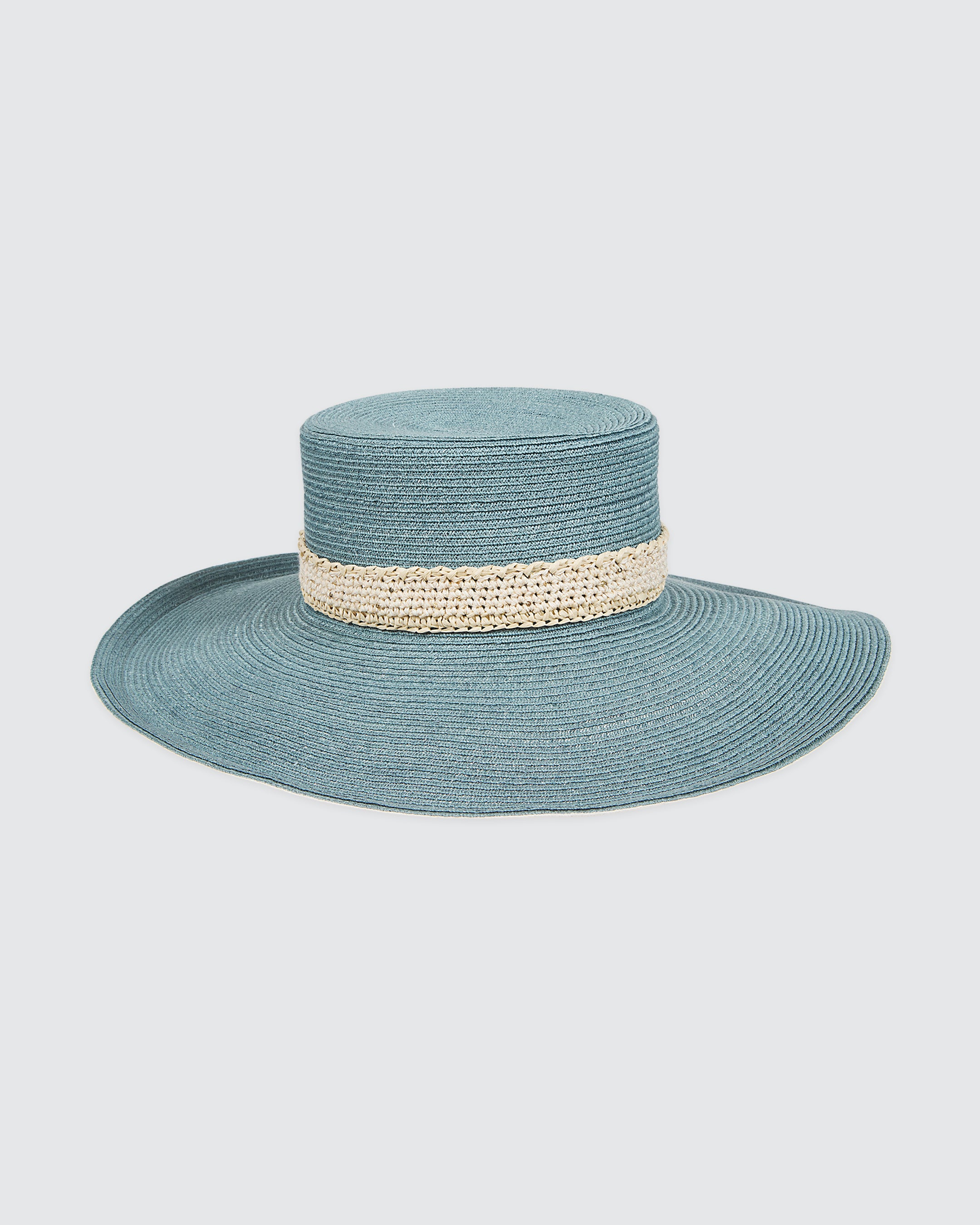 Women's Wide-Brim Hemp Hat with Sequin Detail