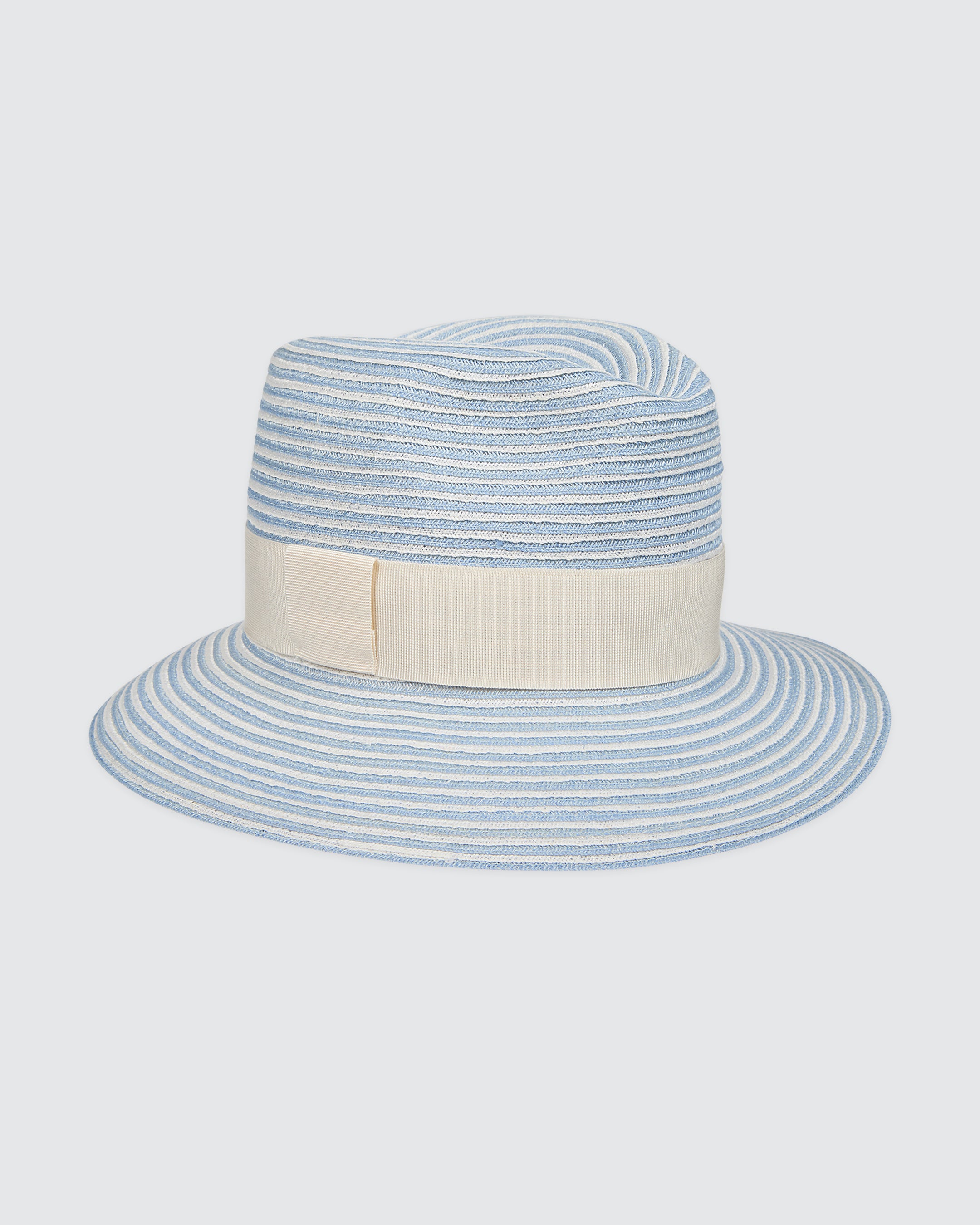 Two-Tone Hemp Hat with Contrasting Grosgrain Band
