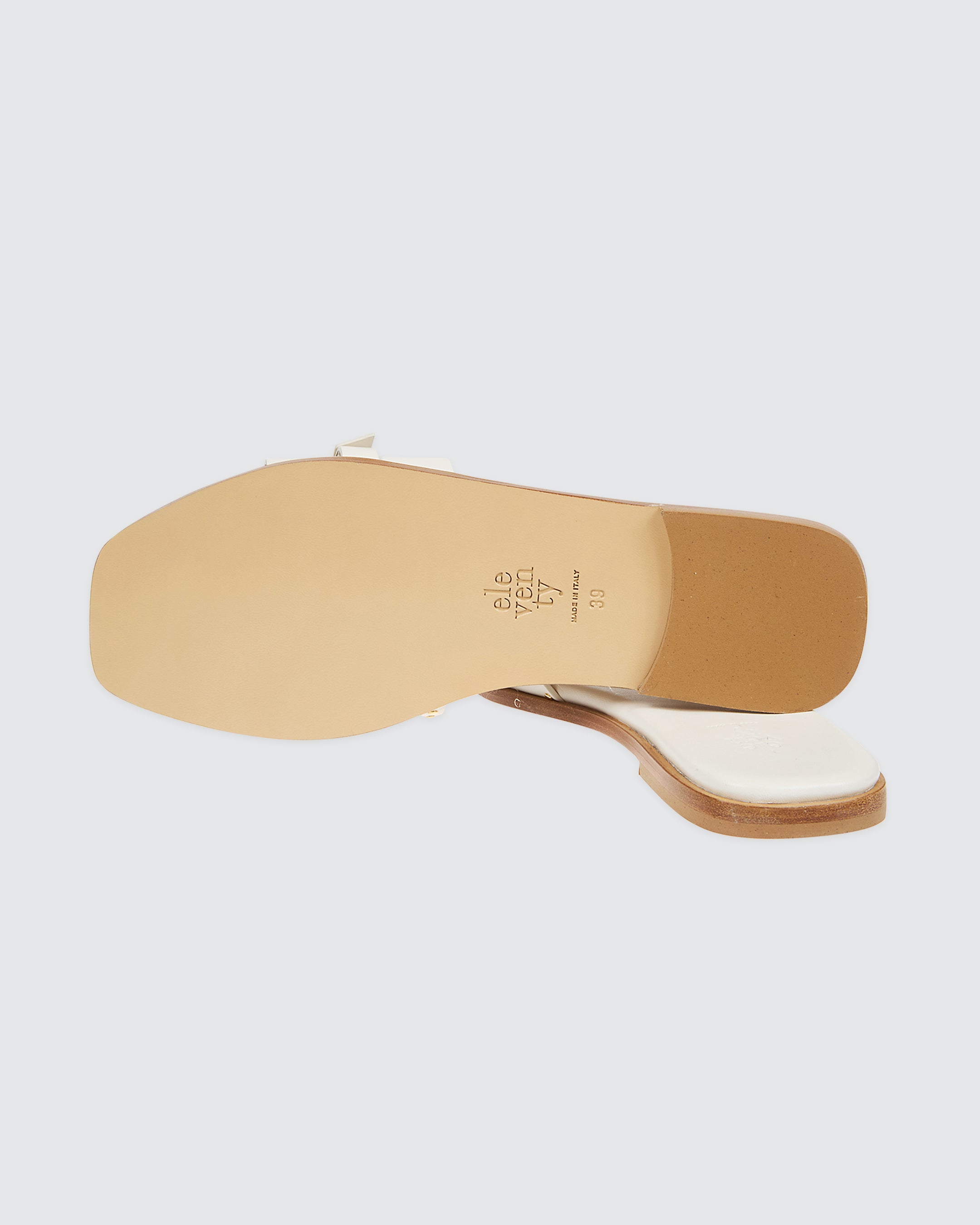 Women's Nappa Leather Flat Slides with Micro-Studs