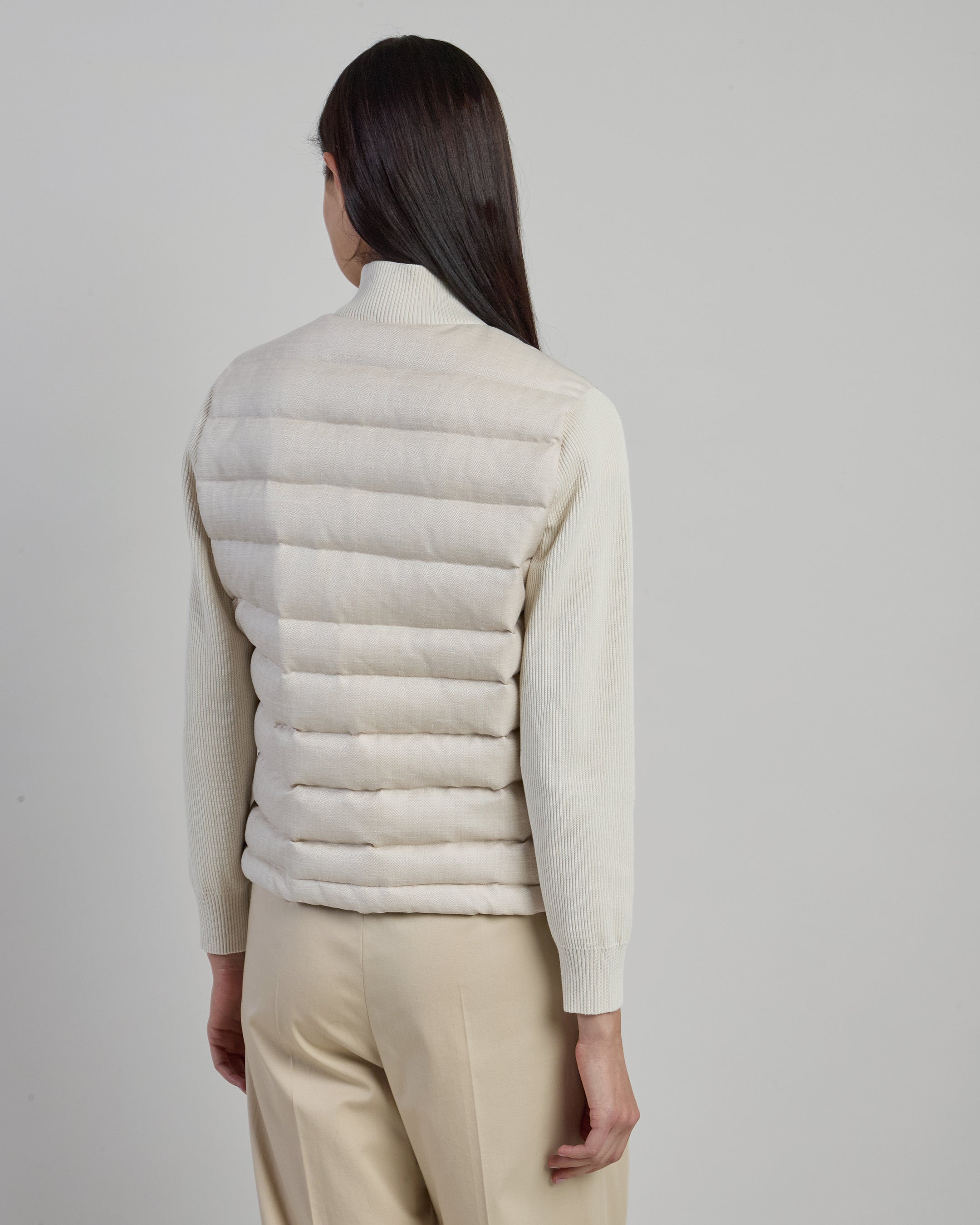 Women's Wool Silk Linen Micro Herringbone Jacket