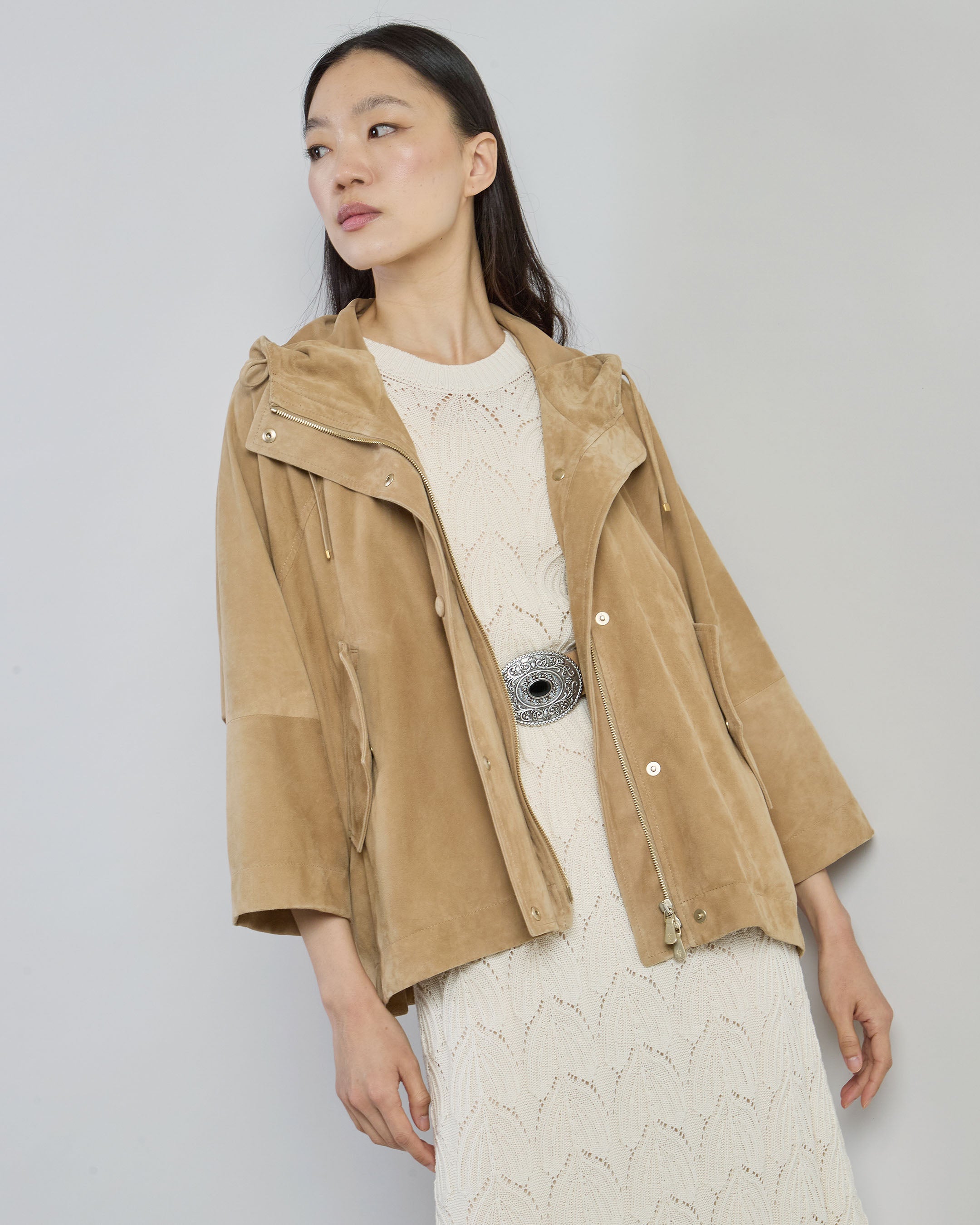 Women's Ultra-Light Suede Leather Bomber Jacket