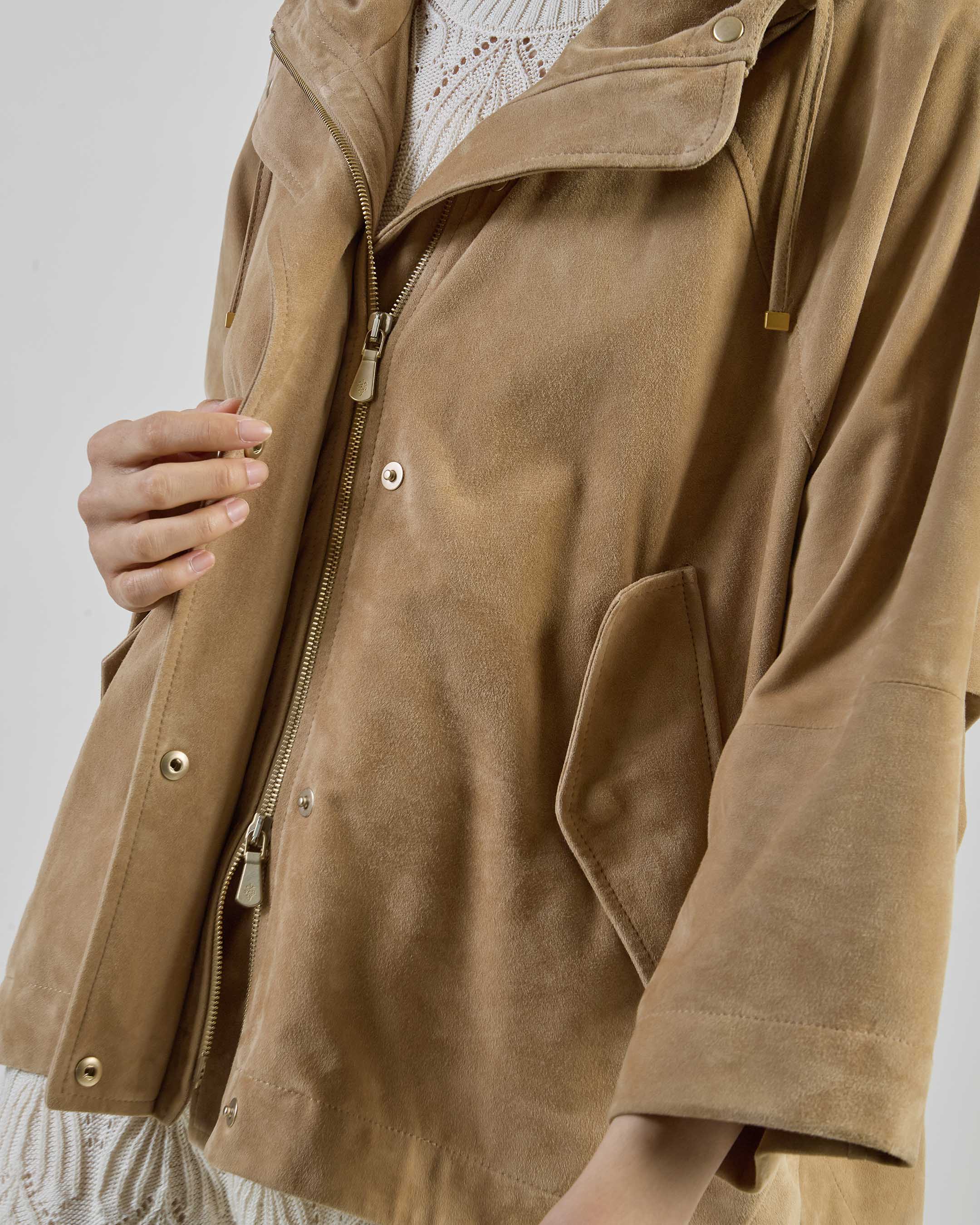 Women's Ultra-Light Suede Leather Bomber Jacket