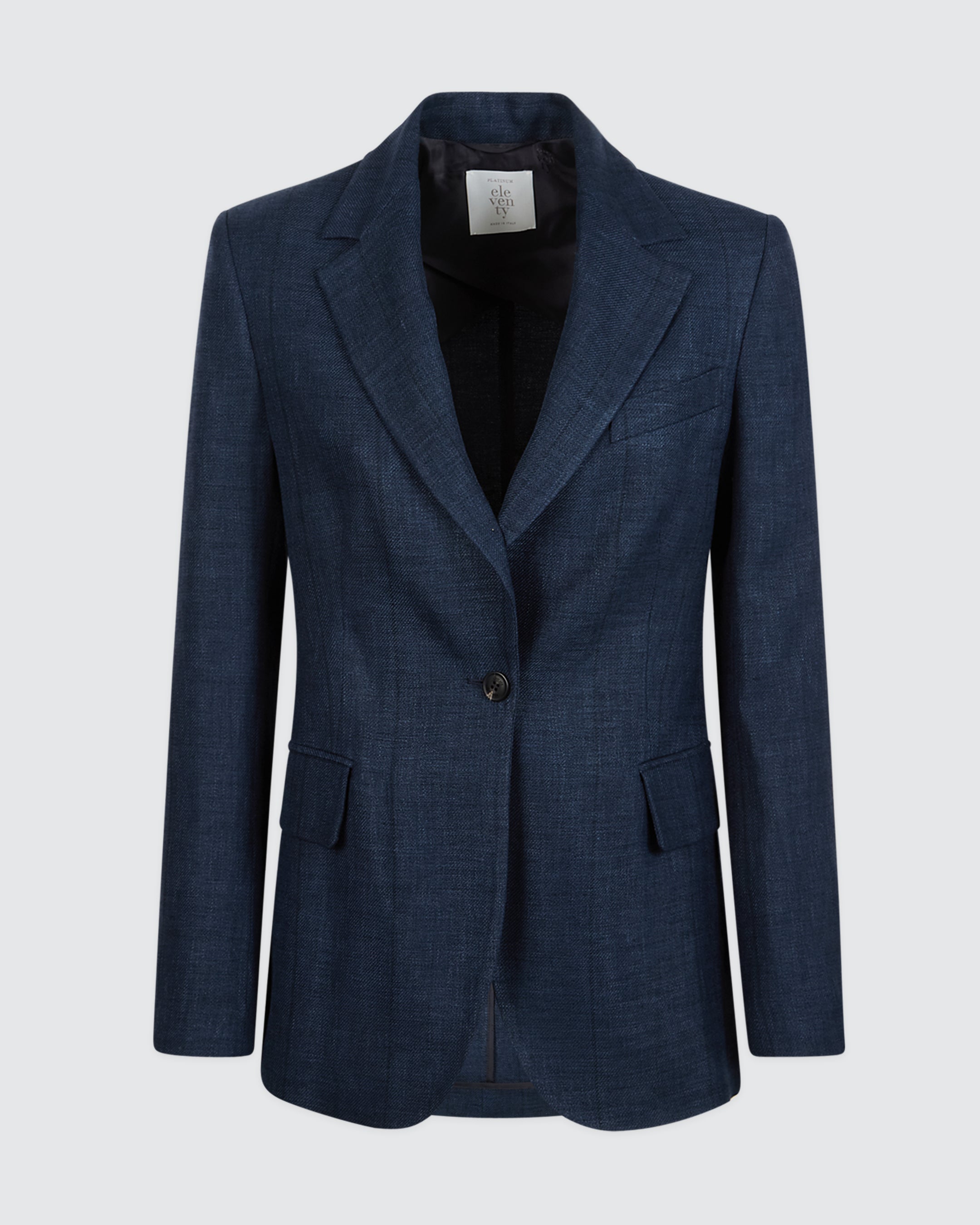 Women's Single-Breasted Linen, Wool and Silk Jacket