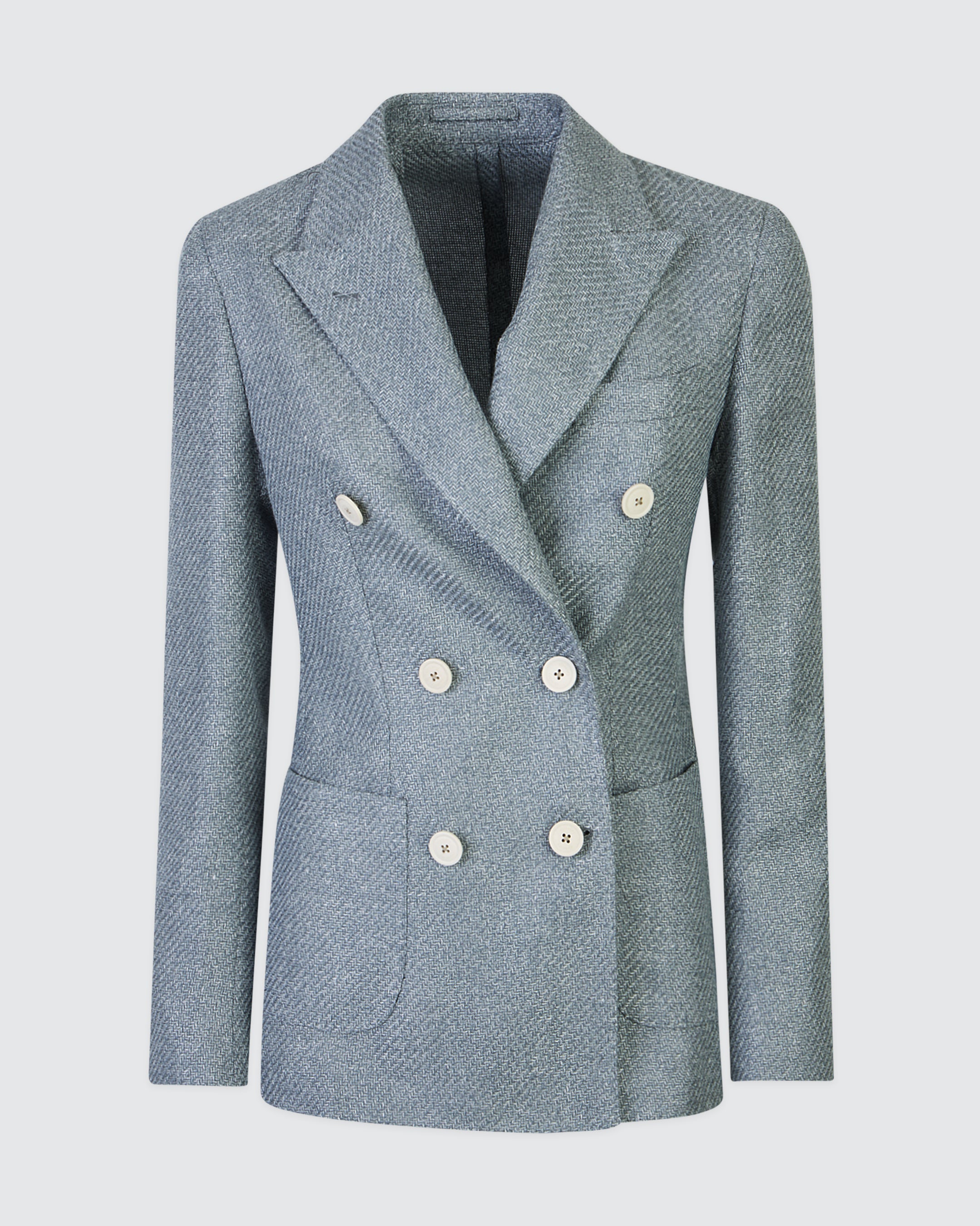 Women's Double-Breasted Silk Linen and Cotton Jacket