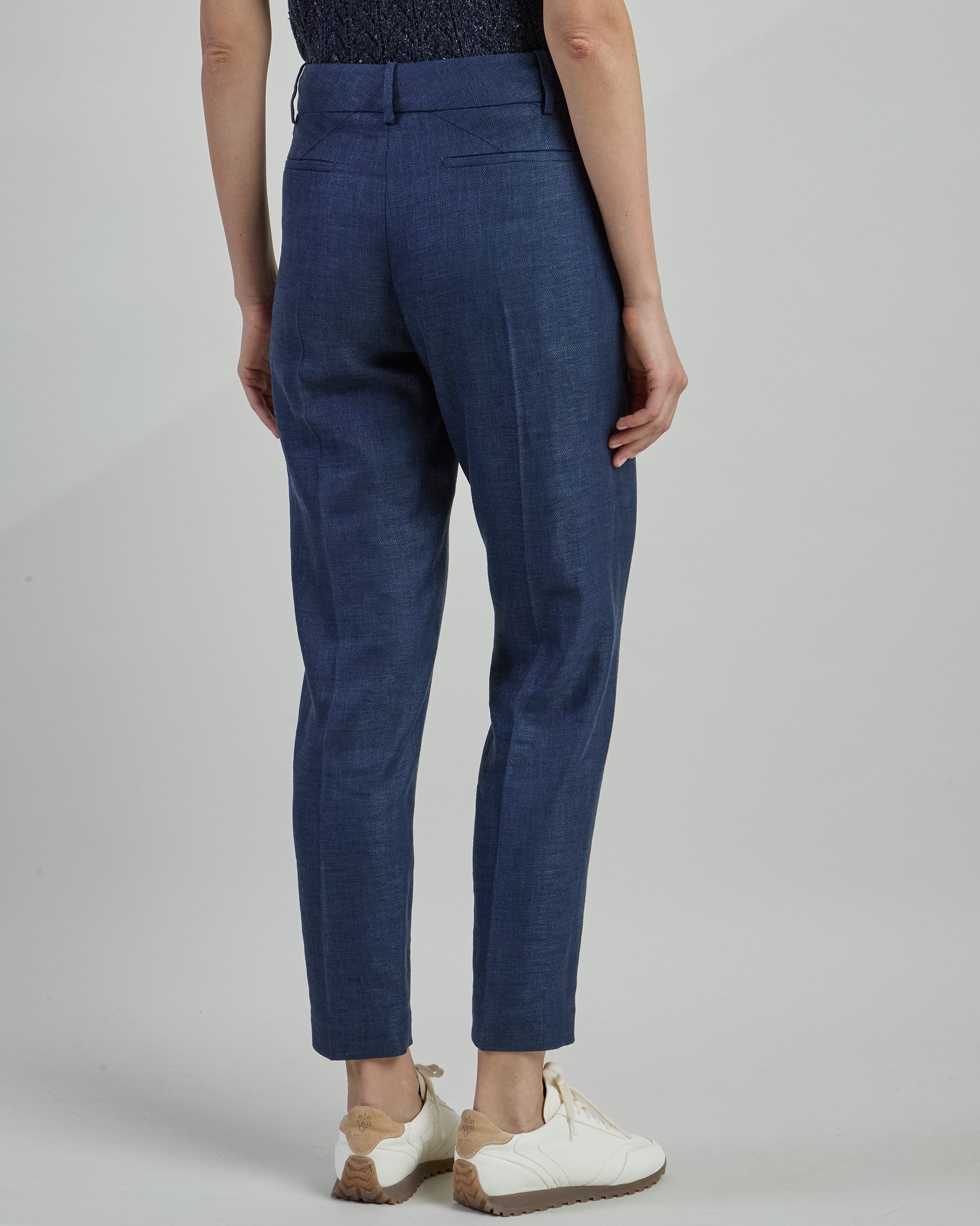 Women's Slim Fit Linen Wool and Silk New York Trousers